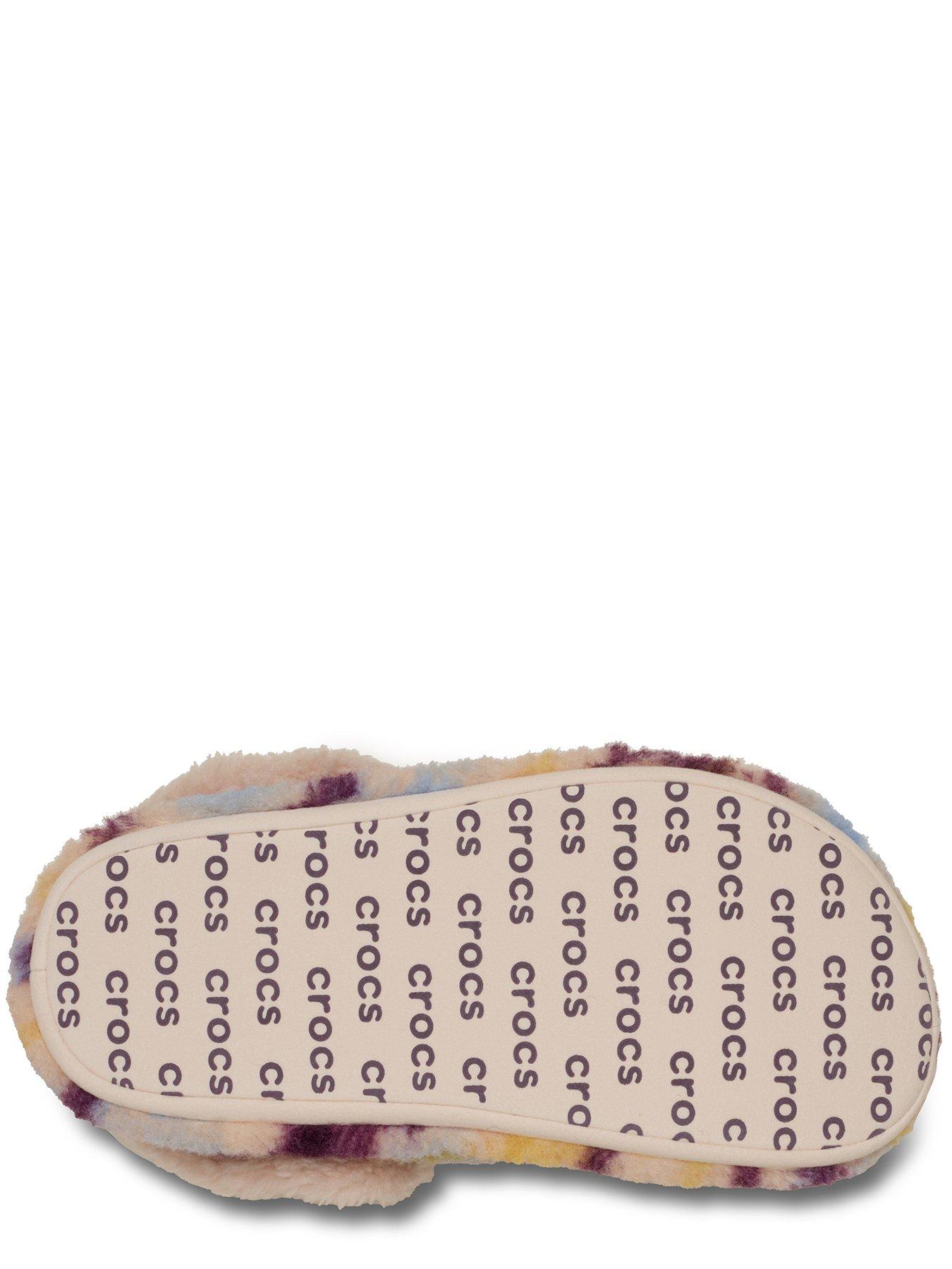  image of crocs-classic-cozzzy-plaid-slippers-pink