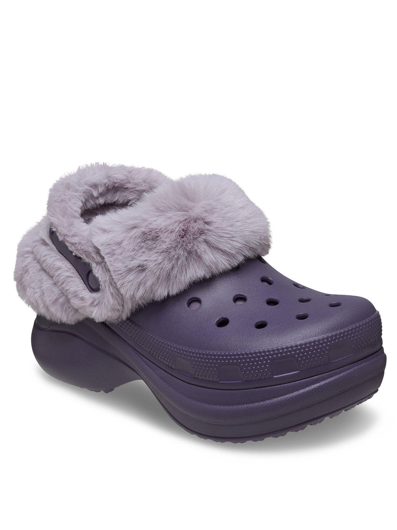 stillFront image of crocs-bae-lined-clog-nightshade-purple