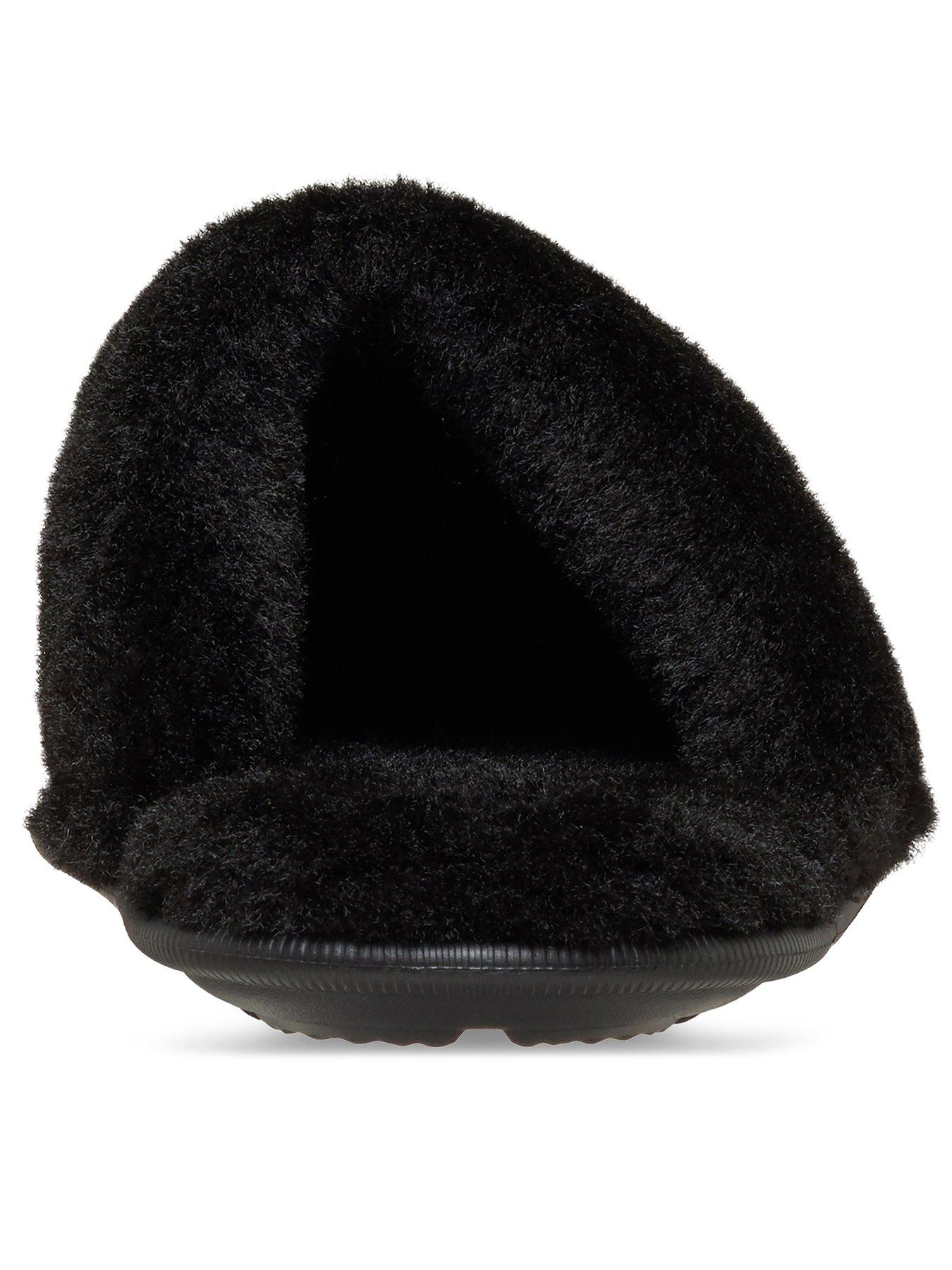  image of crocs-classic-fuzz-scuff-black