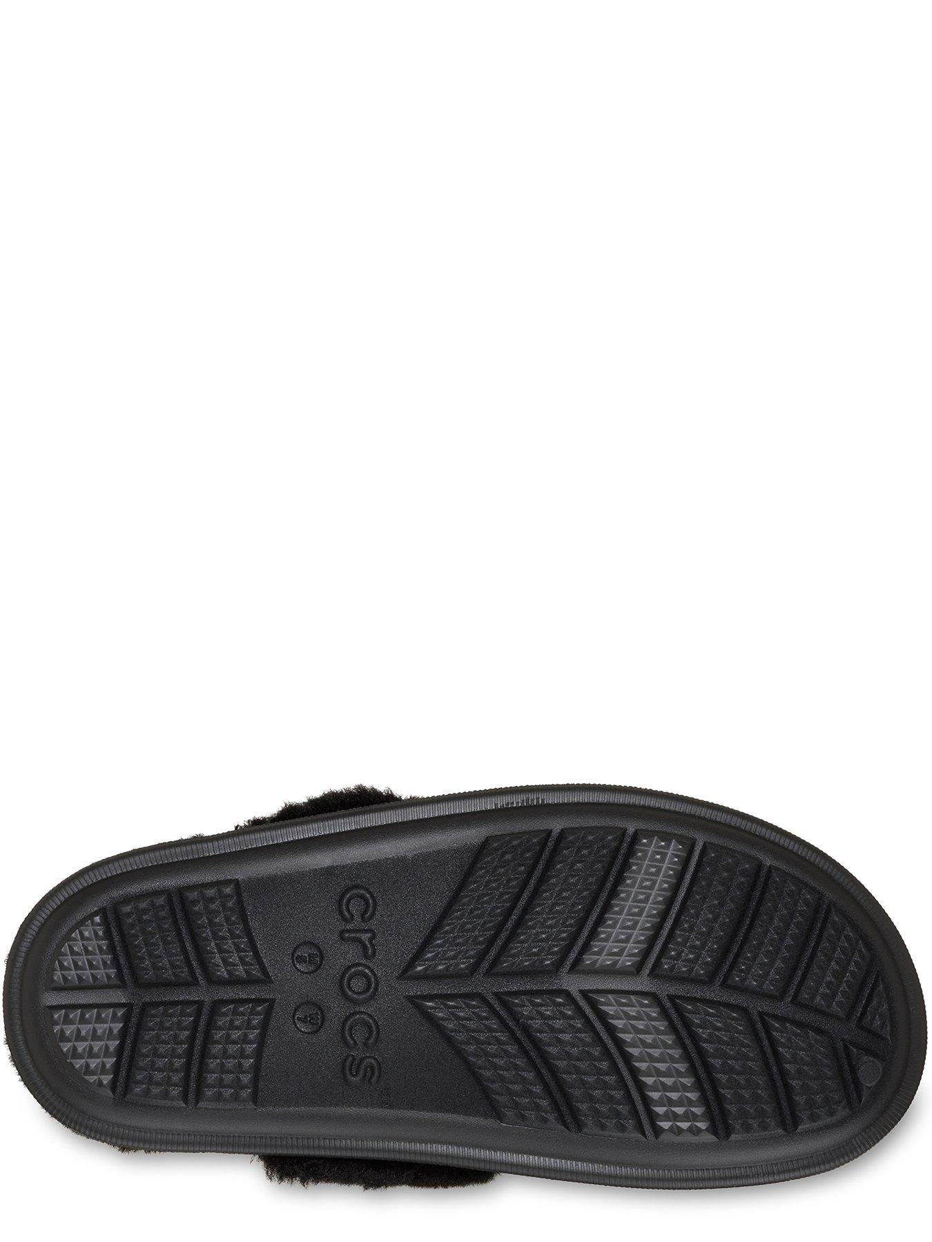  image of crocs-classic-fuzz-scuff-black