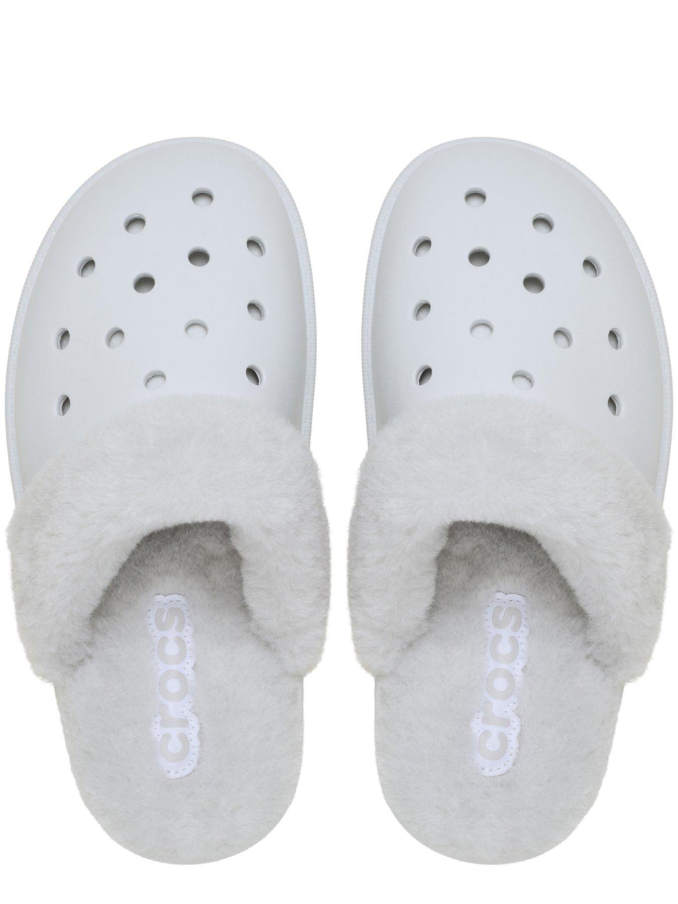  image of crocs-classic-fuzz-scuff--moonlight-grey