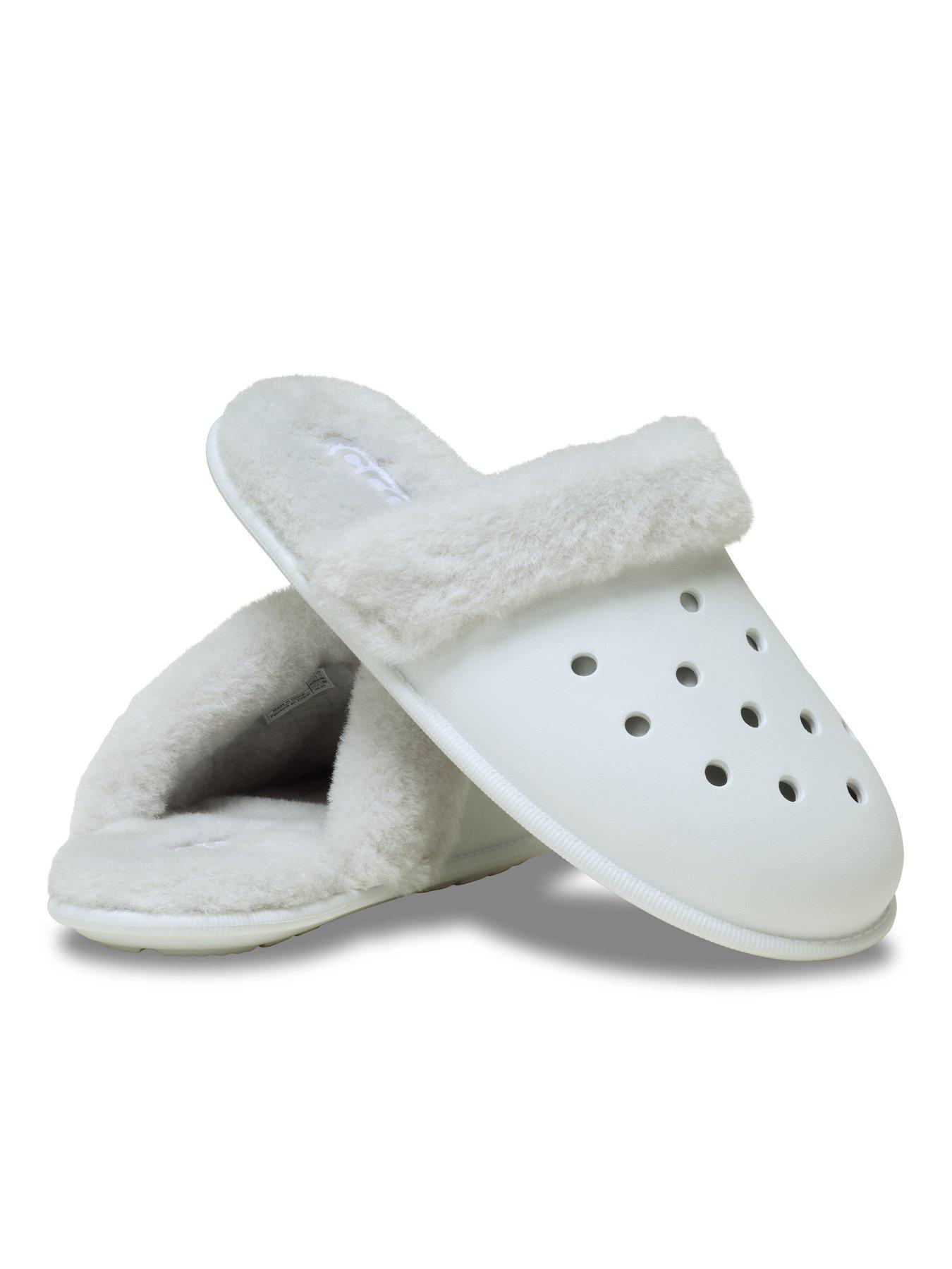  image of crocs-classic-fuzz-scuff--moonlight-grey