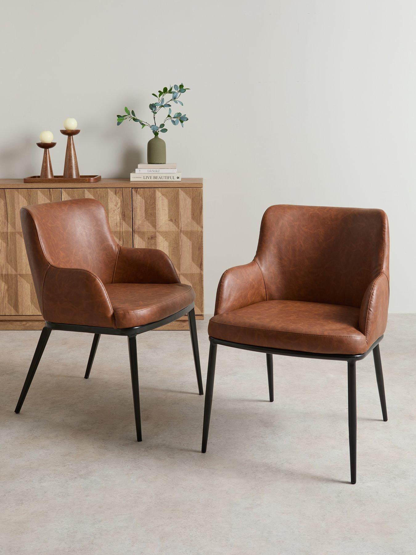 The Very Collection Willow Pair Of Dining Chairs In Faux Leather - FSC® Certified
