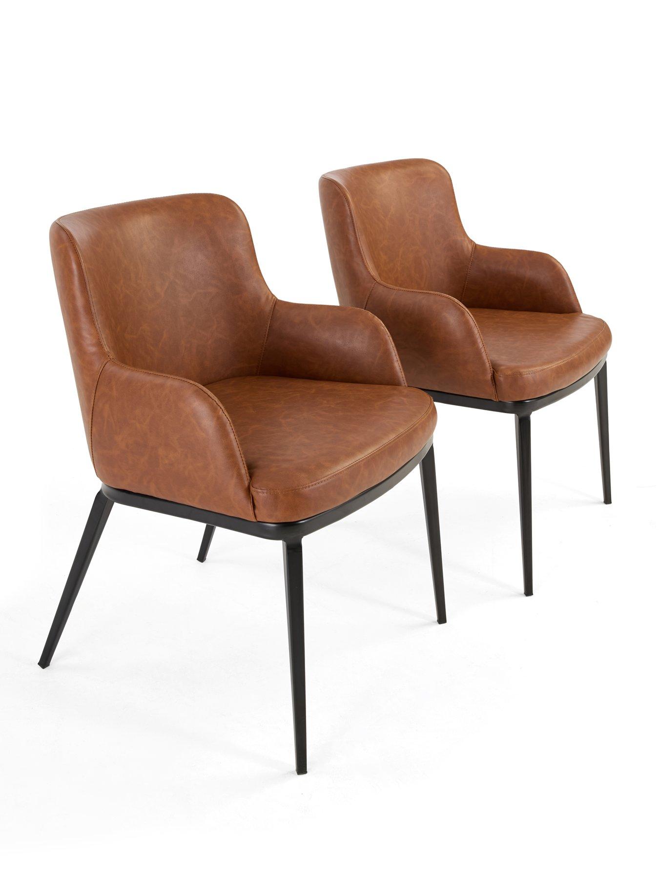 Image 3 of 7 of The Very Collection Willow Pair Of Dining Chairs In Faux Leather - FSC&reg; Certified