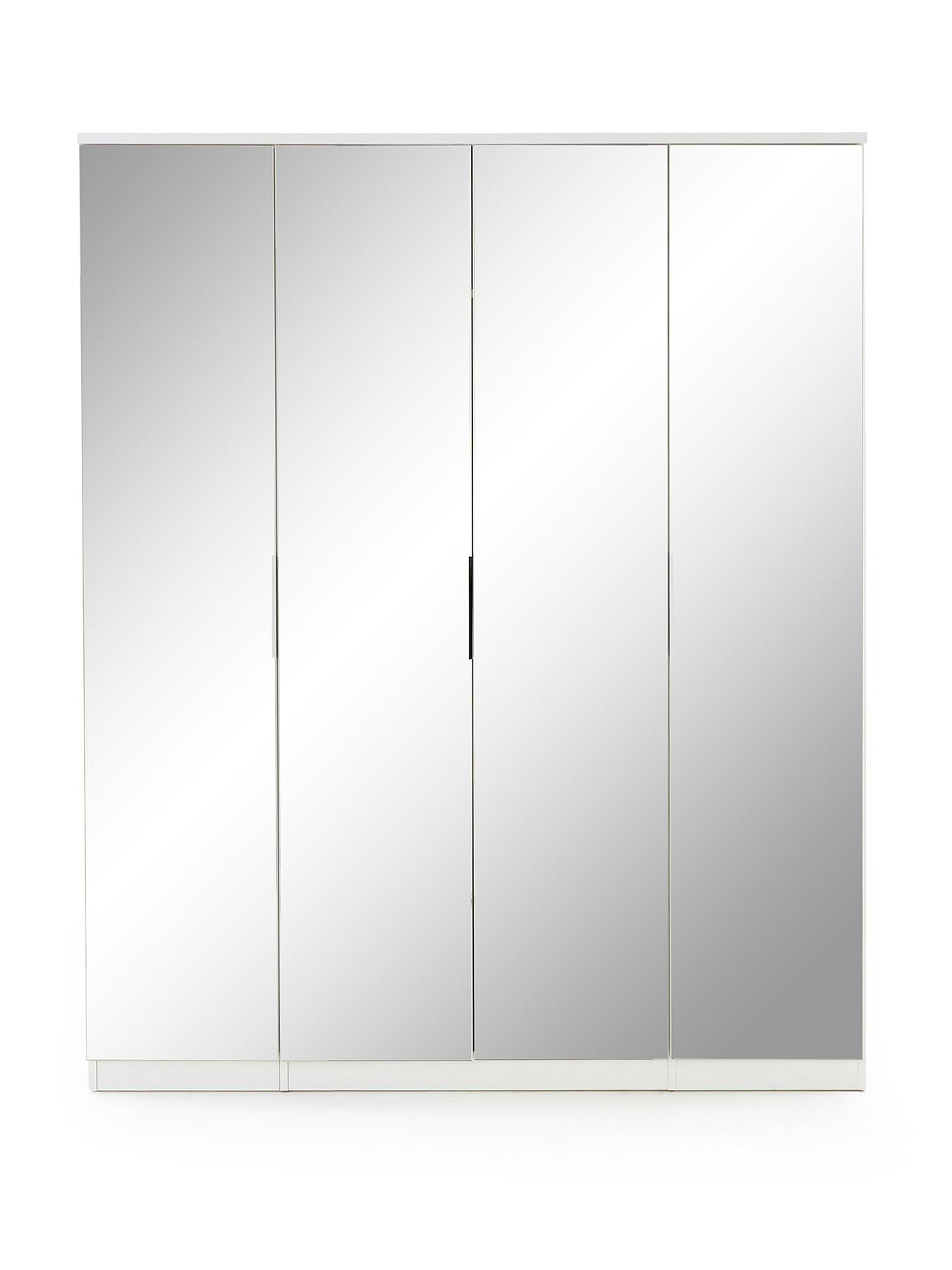 Image 2 of 7 of Very Home Palma&nbsp;4 Door Mirrored Wardrobe - White - FSC&reg; Certified