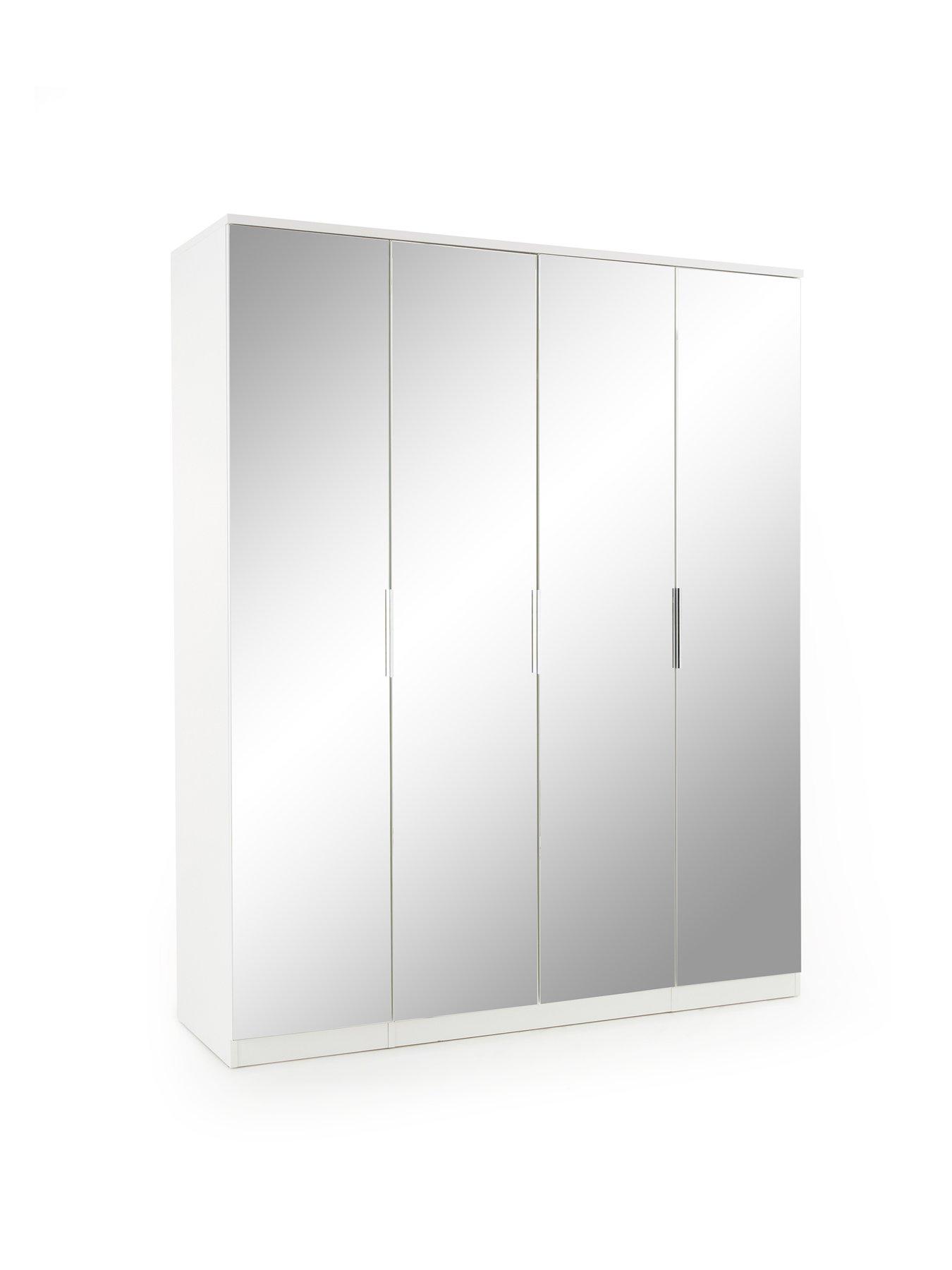 Image 3 of 7 of Very Home Palma&nbsp;4 Door Mirrored Wardrobe - White - FSC&reg; Certified