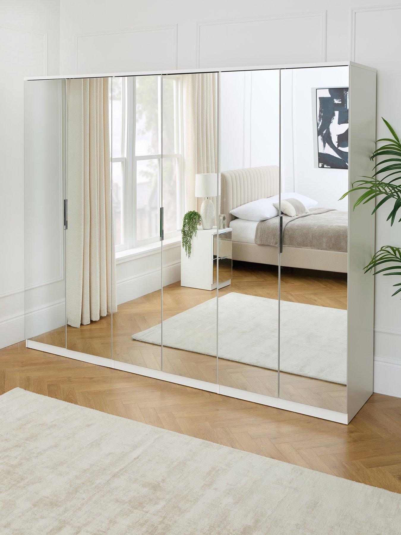 The Very Collection Palma 6 Door Mirrored Wardrobe - White - FSC® Certified