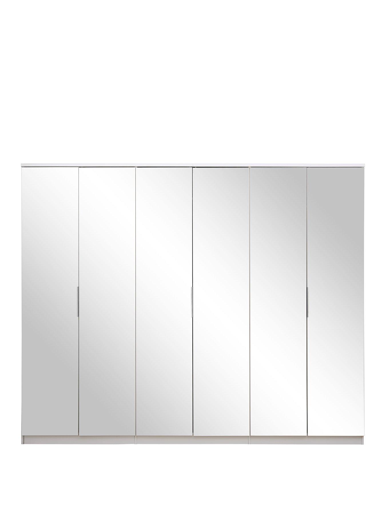 Image 2 of 7 of Very Home Palma&nbsp;6 Door Mirrored Wardrobe - White - FSC&reg; Certified