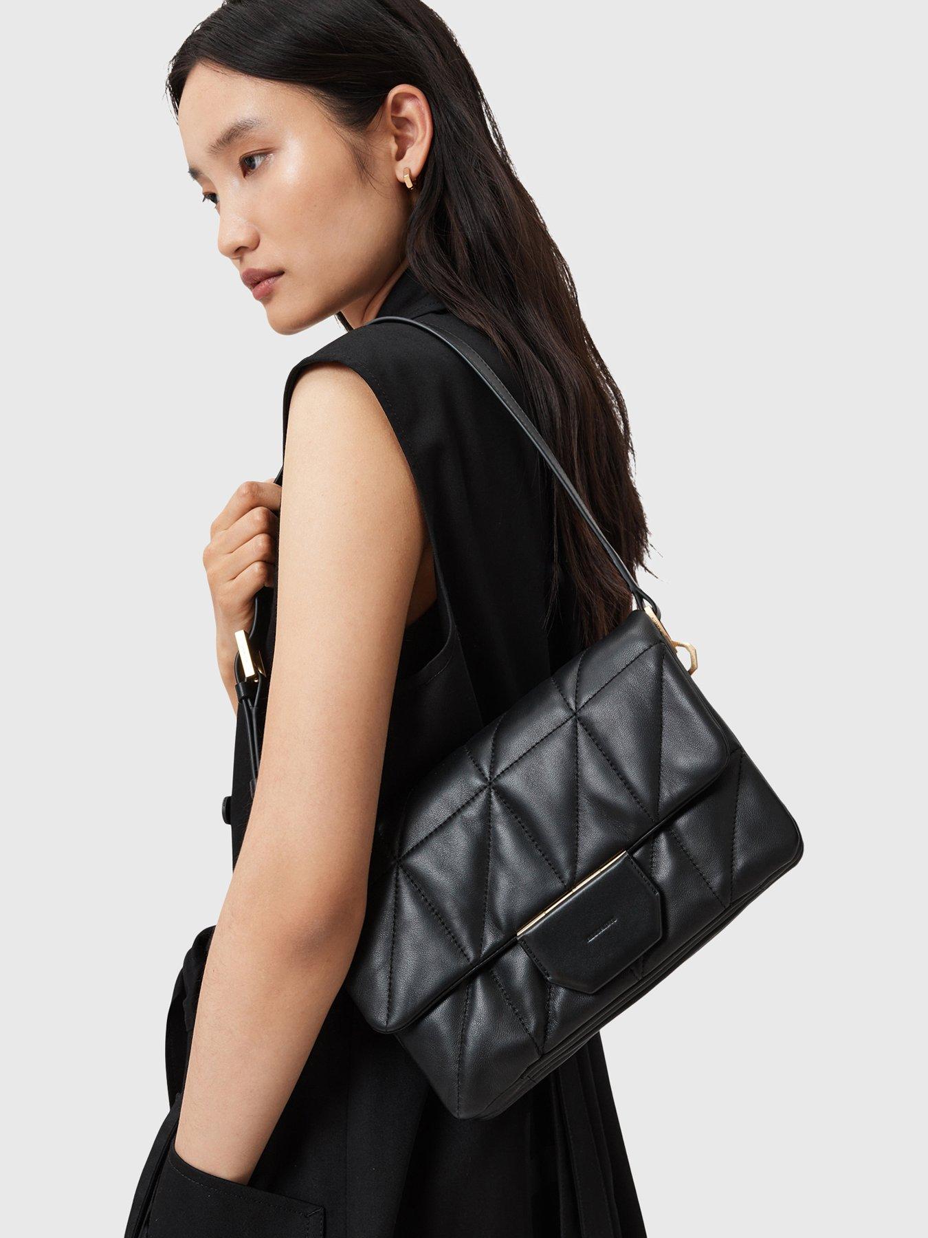 Image 2 of 5 of AllSaints Ondine Quilted Shoulder Bag - Black
