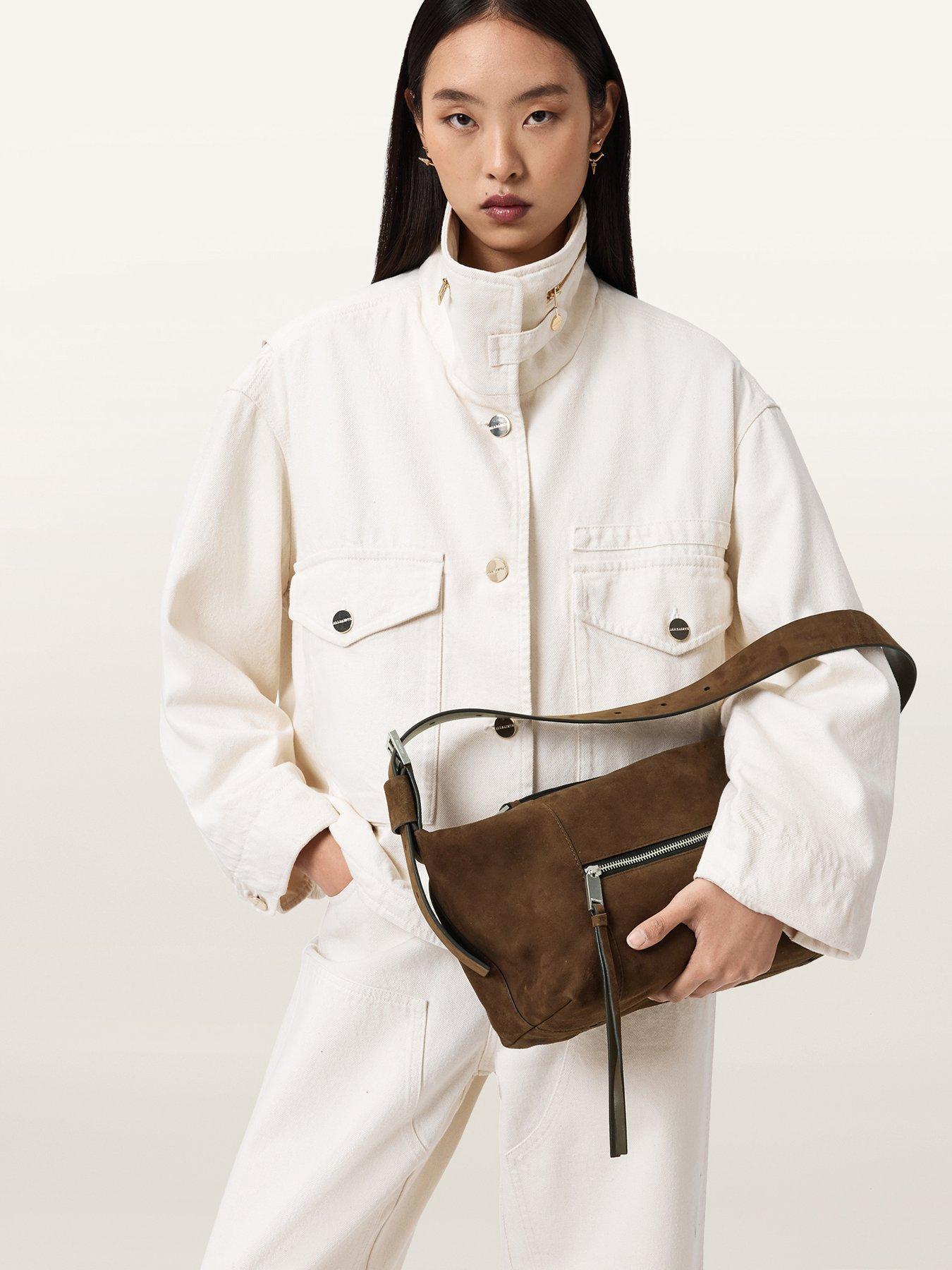 AllSaints Vega Suede Shoulder Bag - Dark - Brown