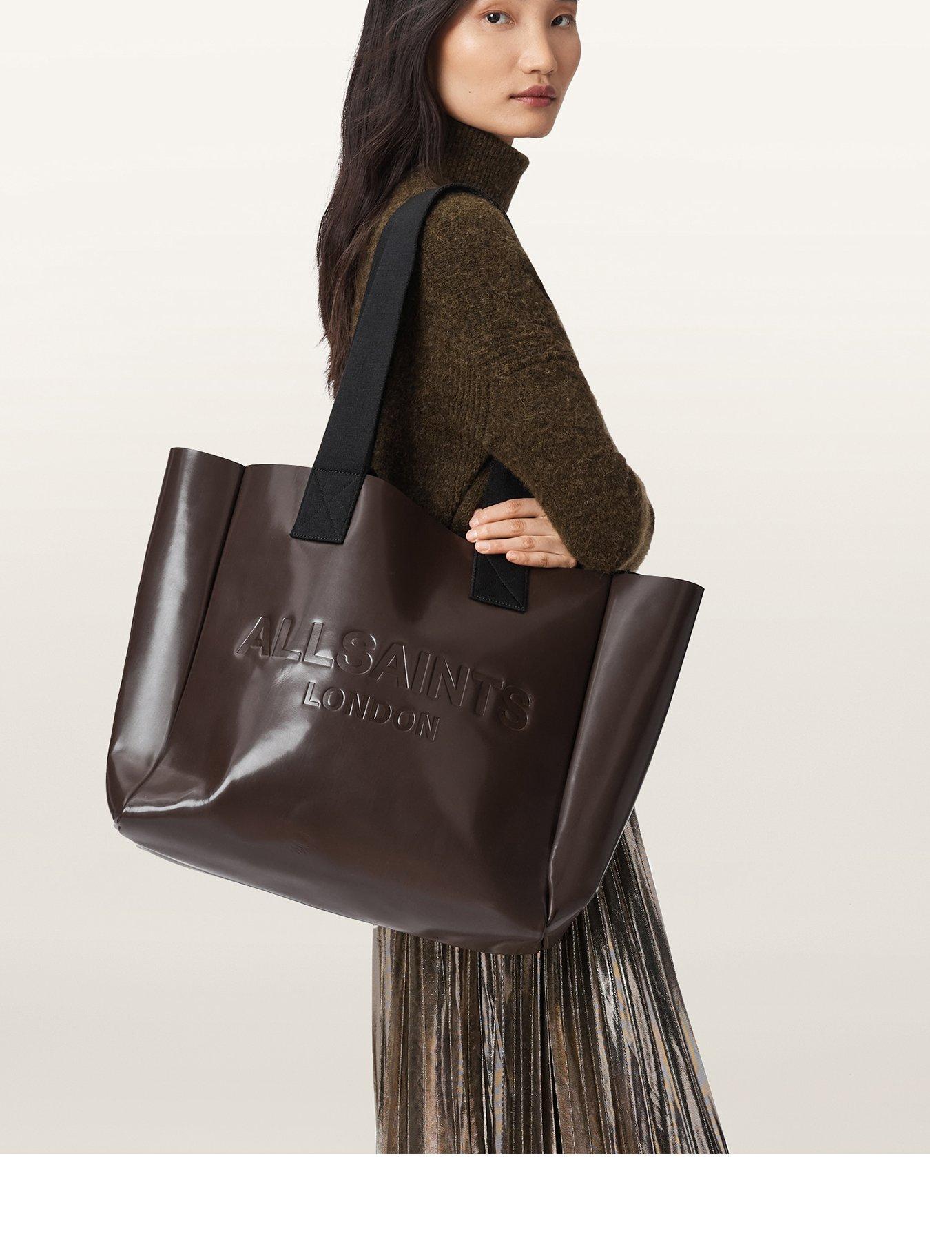 AllSaints Izzy Leather Tote Bag - Dark Brown