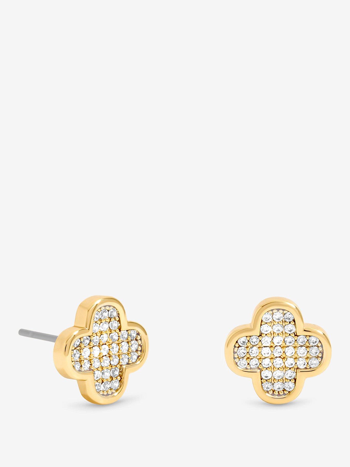 Image 1 of 3 of Jon Richard Gold Plated Mirco Pave Stud Earrings