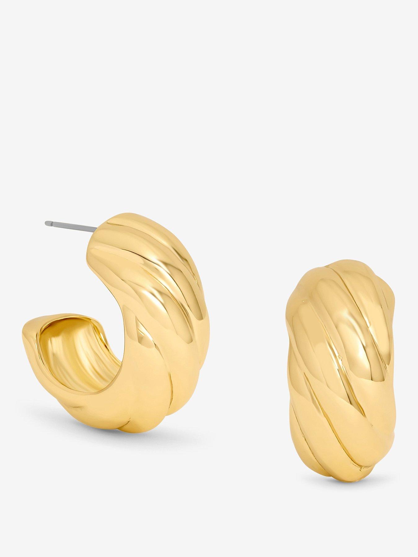 Image 1 of 4 of Mood Gold Polished Intertwined Hoop Earrings