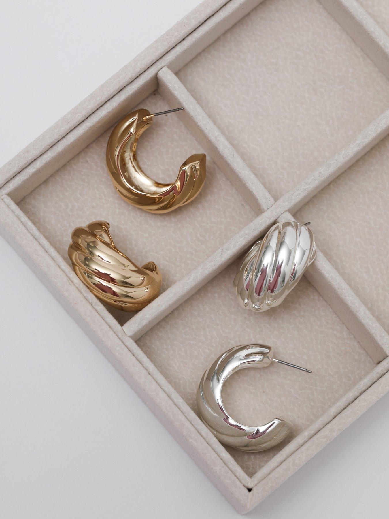 Image 4 of 4 of Mood Gold Polished Intertwined Hoop Earrings