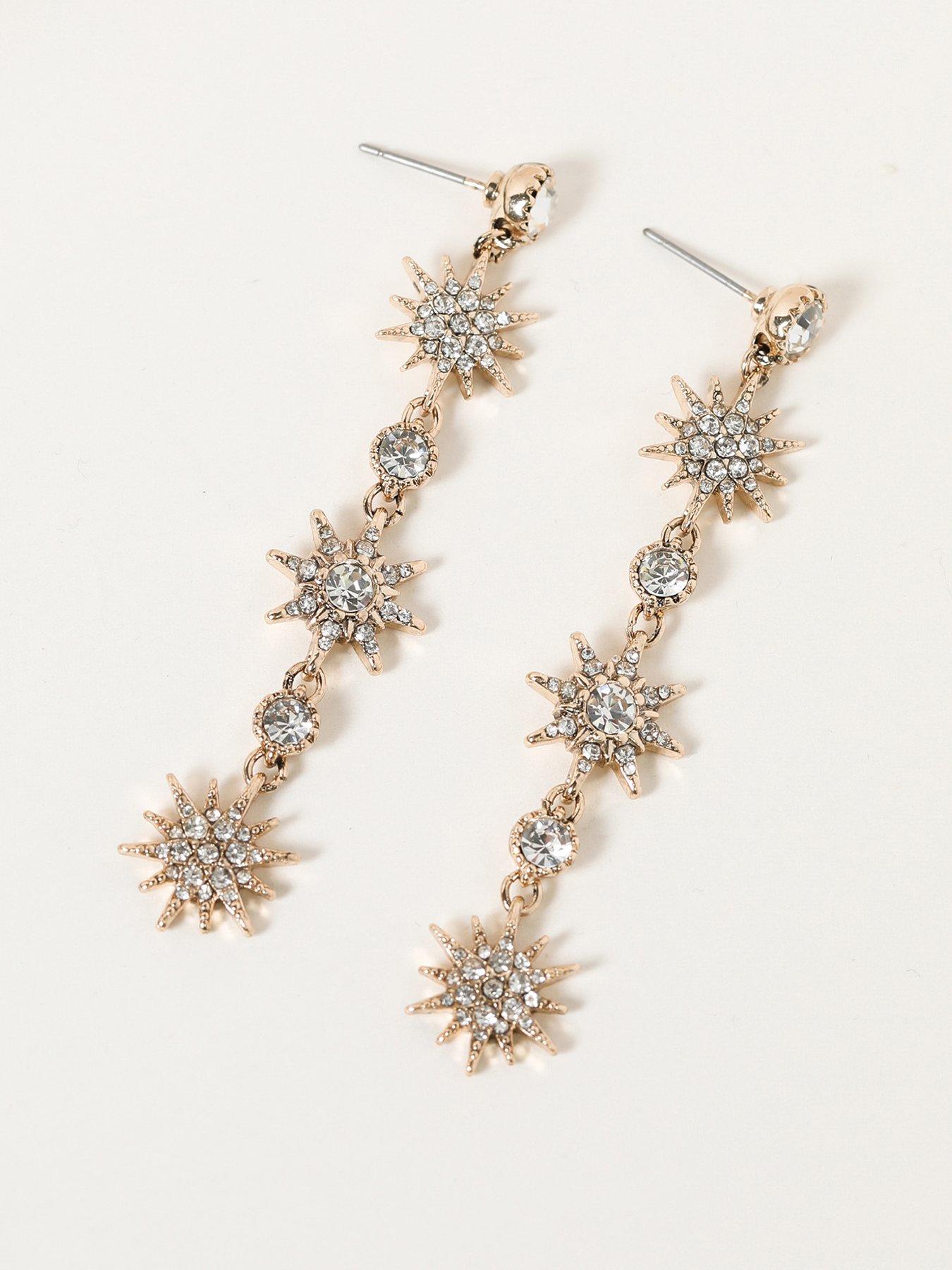 undefined Hematite Crystal Celestial Drop Earrings