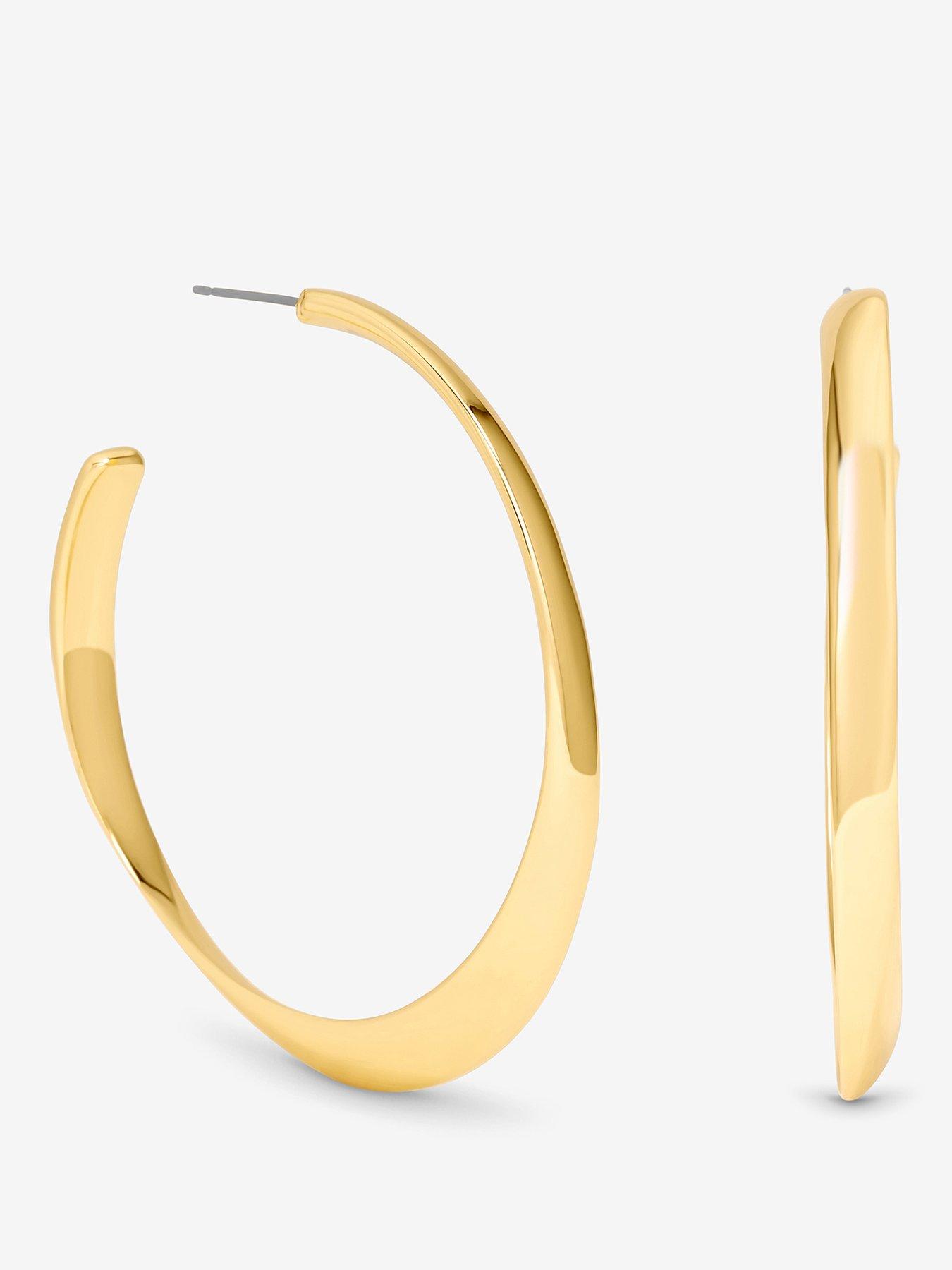 undefined Mood Gold Polished Oval Hoop Earrings