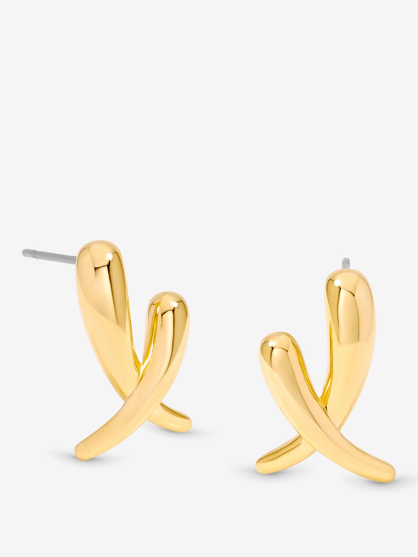 undefined Gold Plated Polished Kiss Earrings