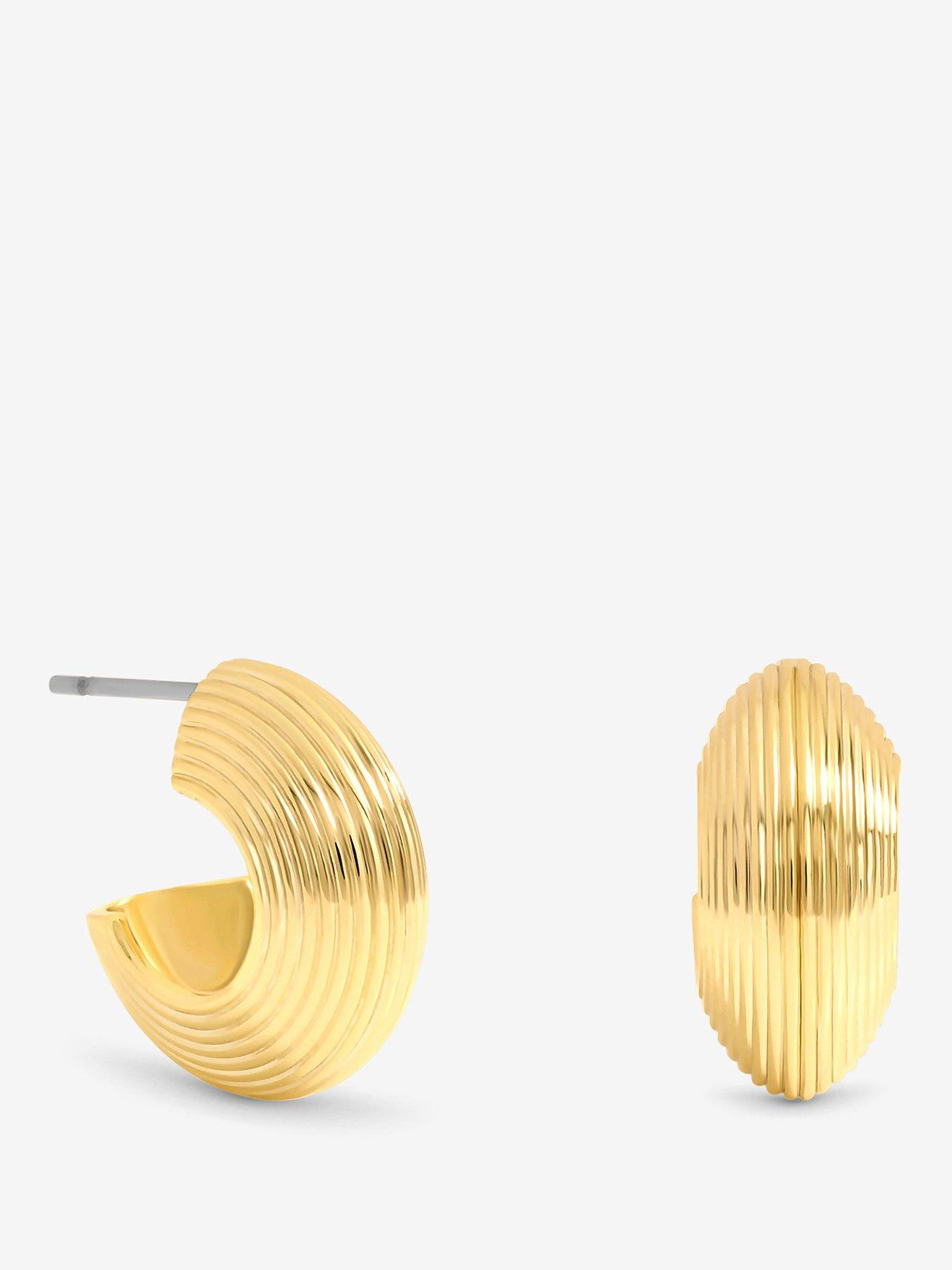 Jon Richard Ribbed Hoop Earrings