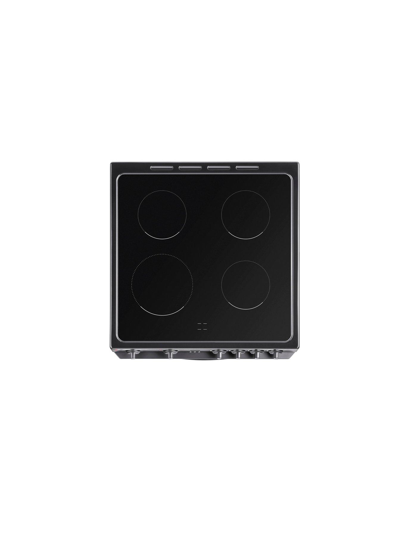  image of swan-sx16720b-60cm-electric-twin-oven-ceramic-hob-cooker-black