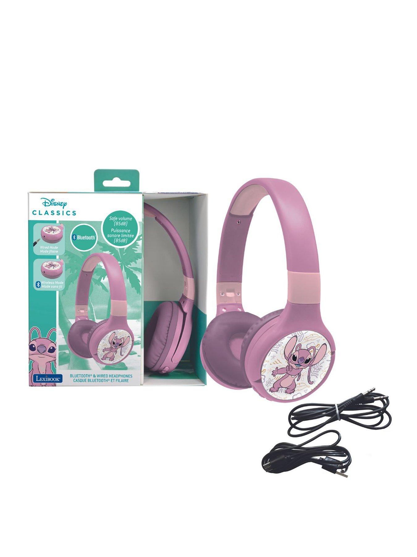 Image 1 of 7 of Disney Stitch 2 in 1 Bluetooth and Wired comfort foldable Headphones with kids safe volume - Angel