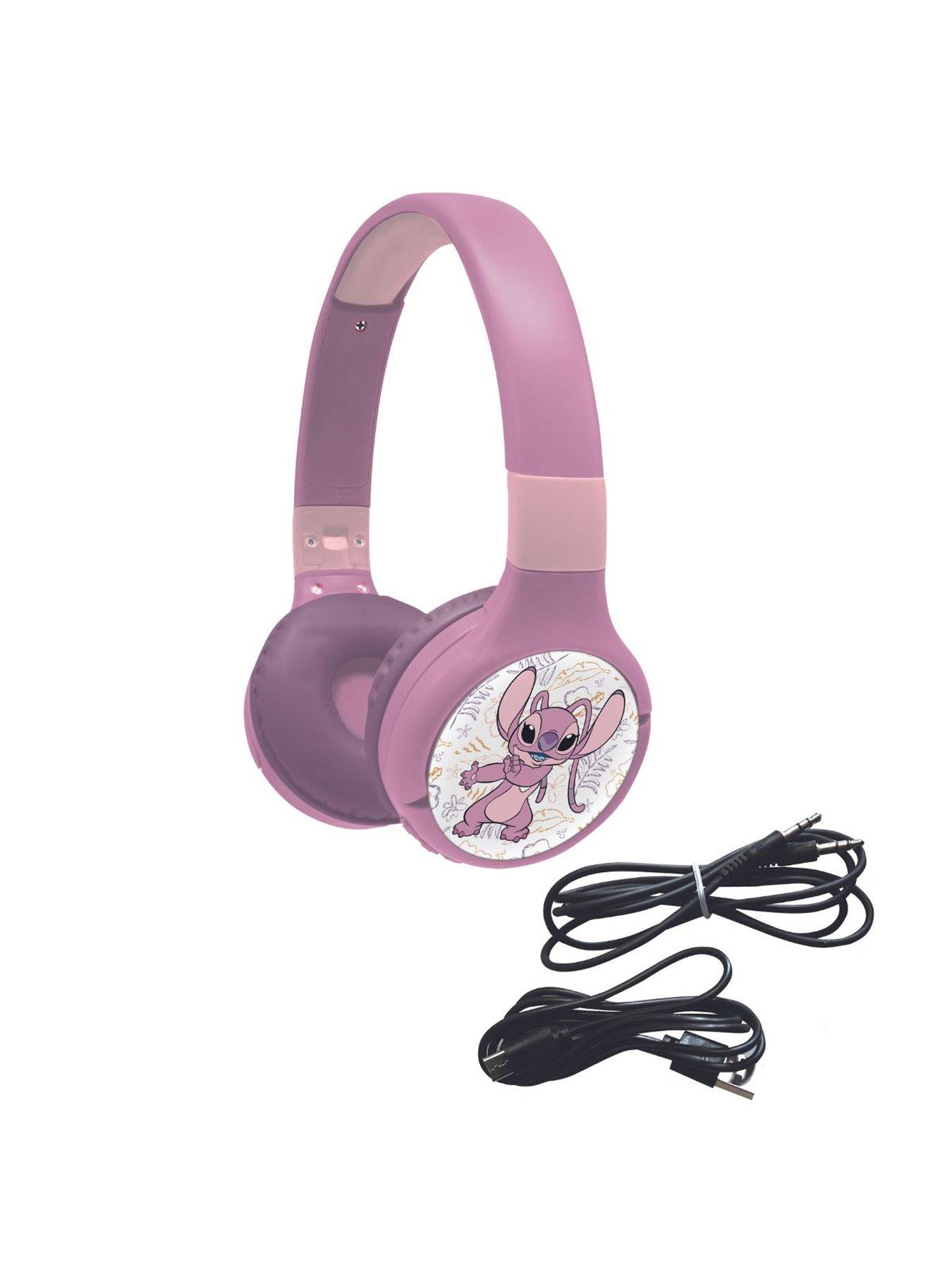 Image 2 of 7 of Disney Stitch 2 in 1 Bluetooth and Wired comfort foldable Headphones with kids safe volume - Angel