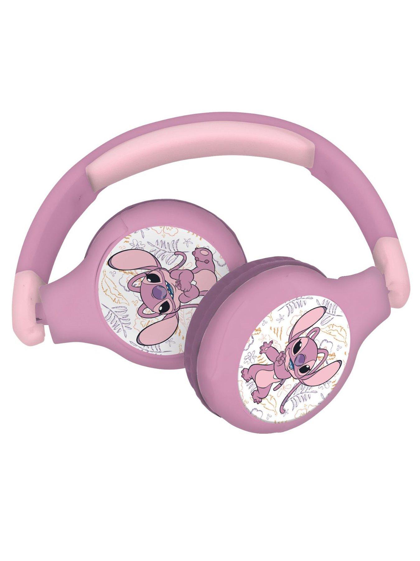 Image 3 of 7 of Disney Stitch 2 in 1 Bluetooth and Wired comfort foldable Headphones with kids safe volume - Angel