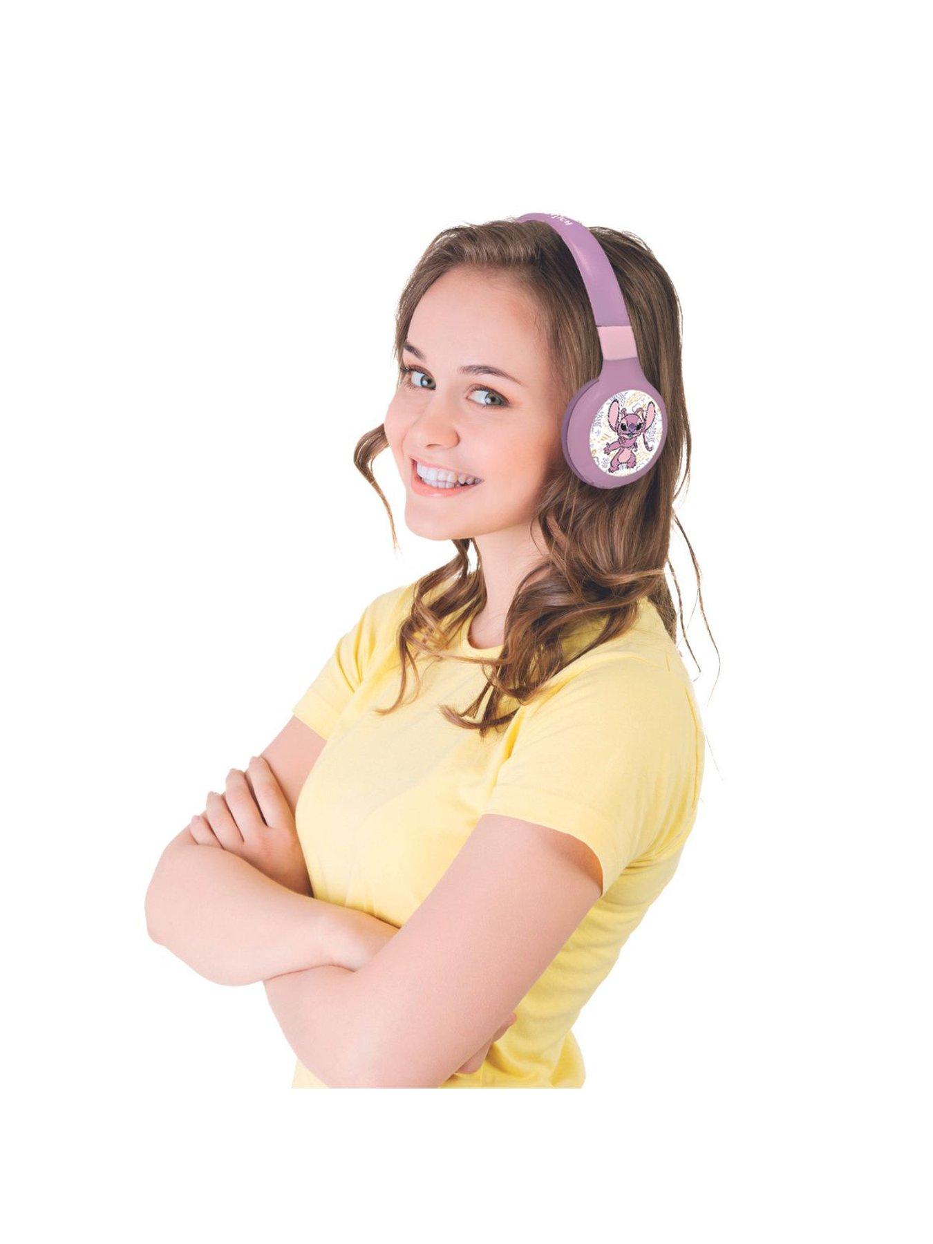 Image 7 of 7 of Disney Stitch 2 in 1 Bluetooth and Wired comfort foldable Headphones with kids safe volume - Angel