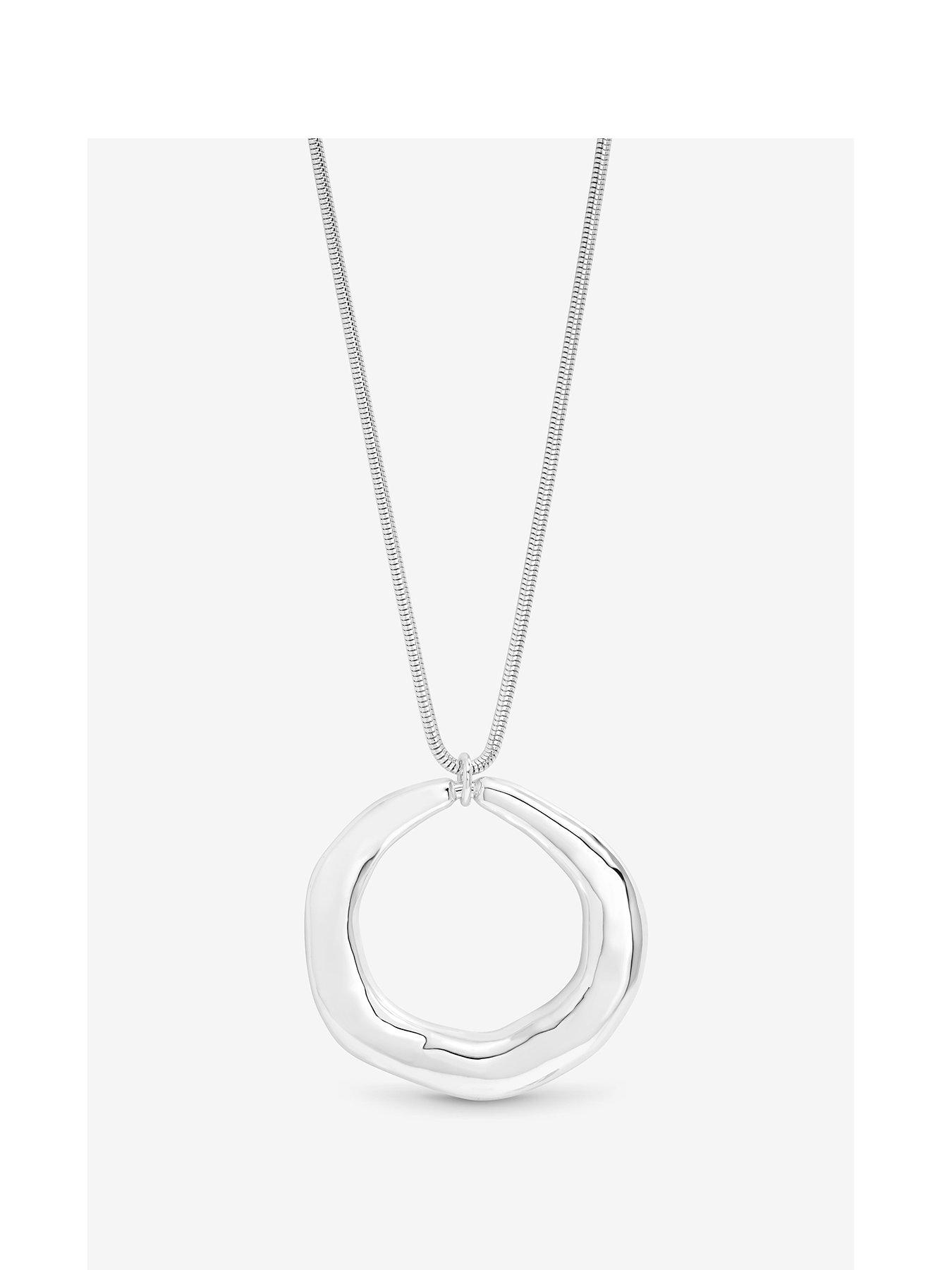 undefined MOOD SILVER POLISHED ABSTRACT LONG OPEN PENDANT