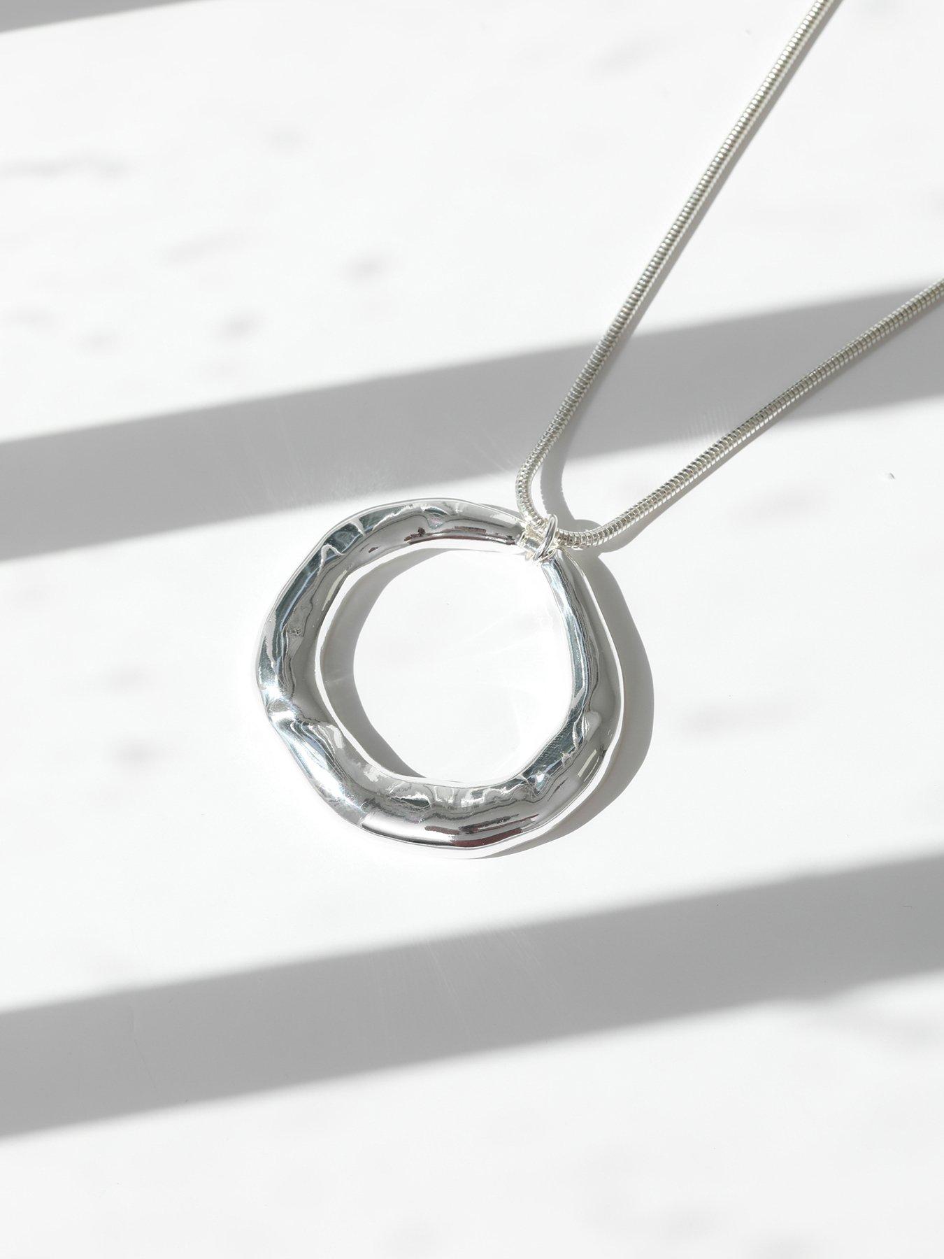 Image 2 of 2 of Mood Silver Polished Abstract Long Open Pendant