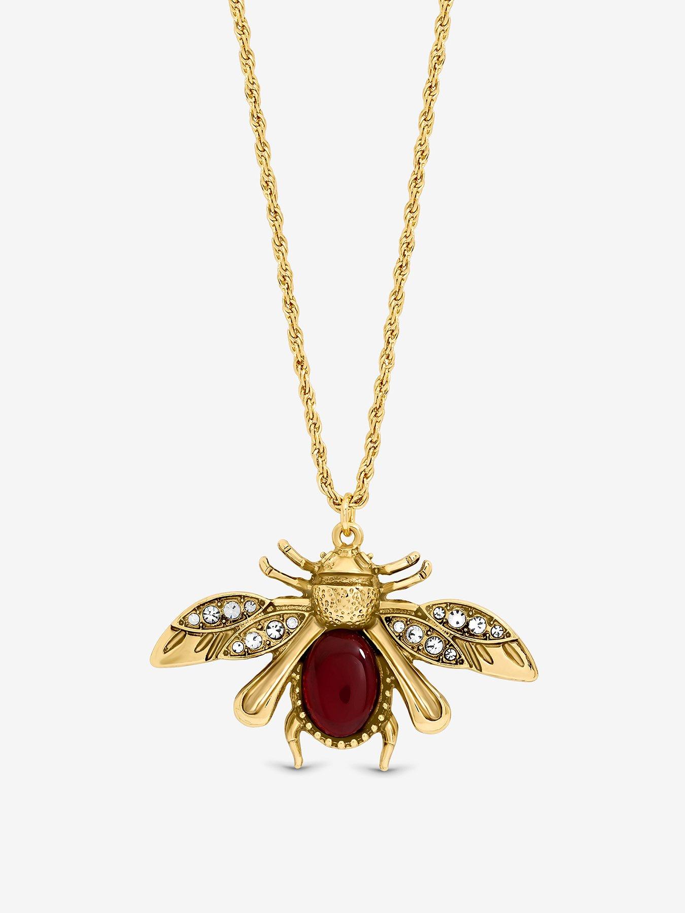 undefined MOOD GOLD TWISTED ROPE INSECT LONG PENDANT