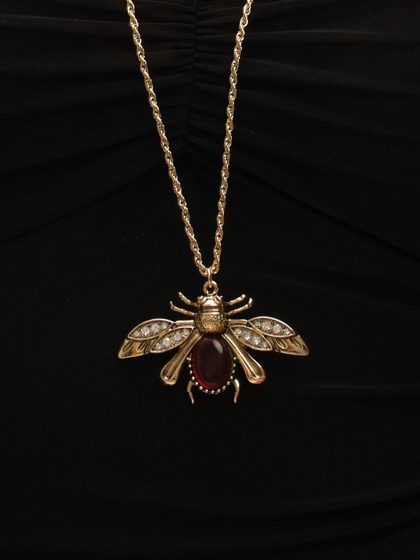 Image 2 of 4 of Mood GOLD TWISTED ROPE INSECT LONG PENDANT