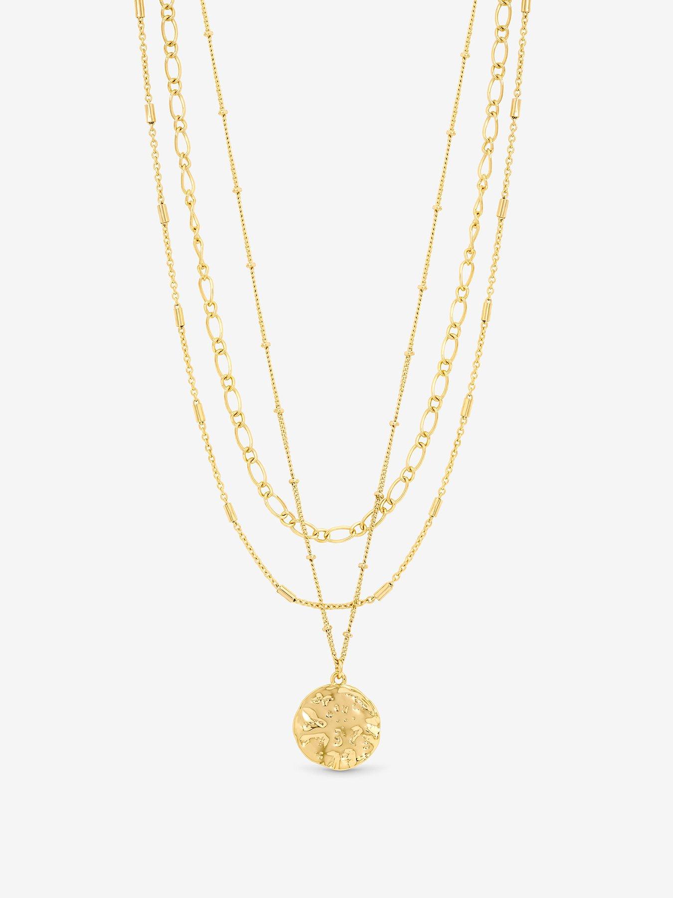 undefined MOOD GOLD MOLTEN COIN MULTIROW PENDANT