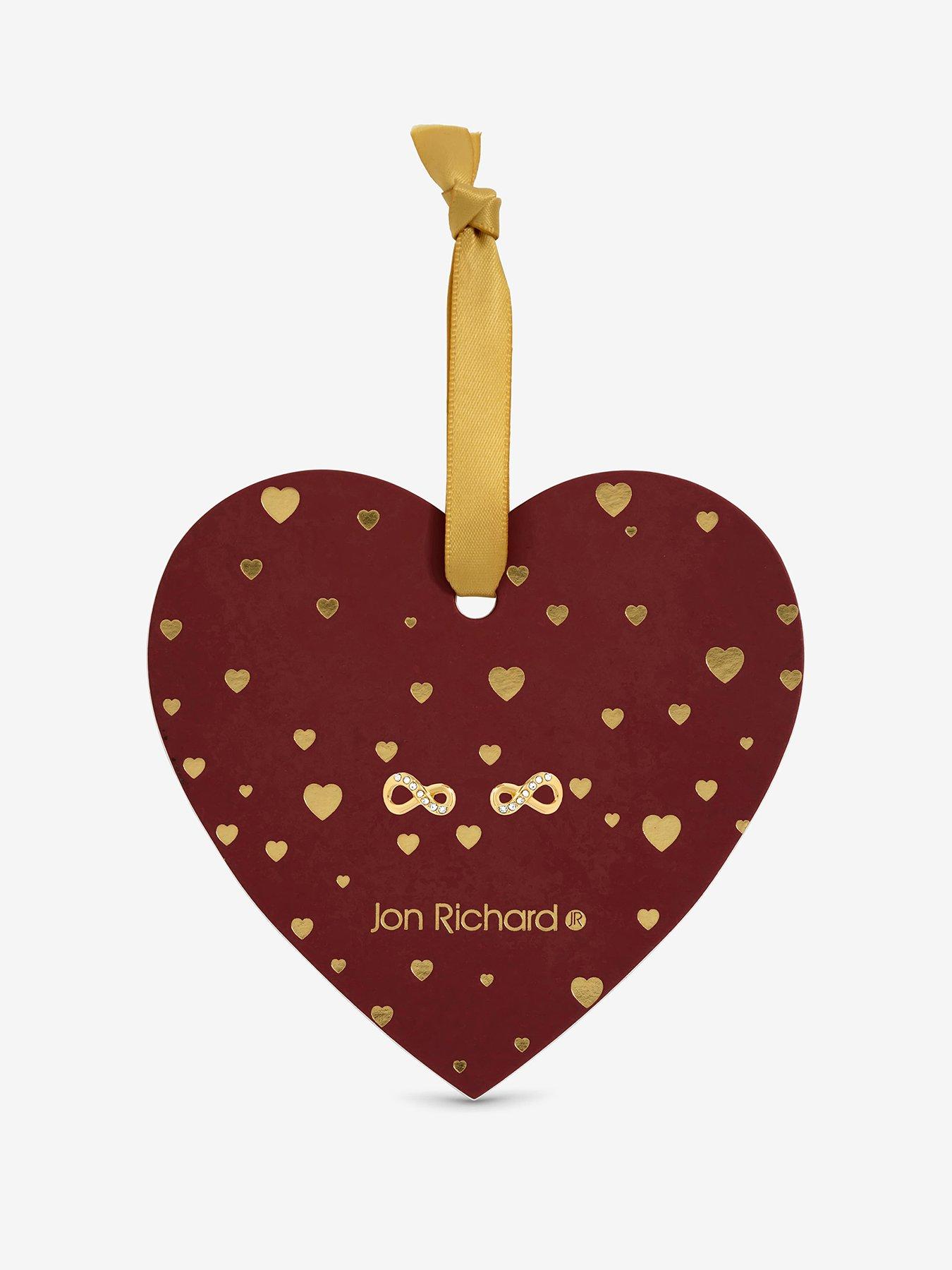 undefined 18K Gold Plated Pave Infinity Earrings - Hanging Heart