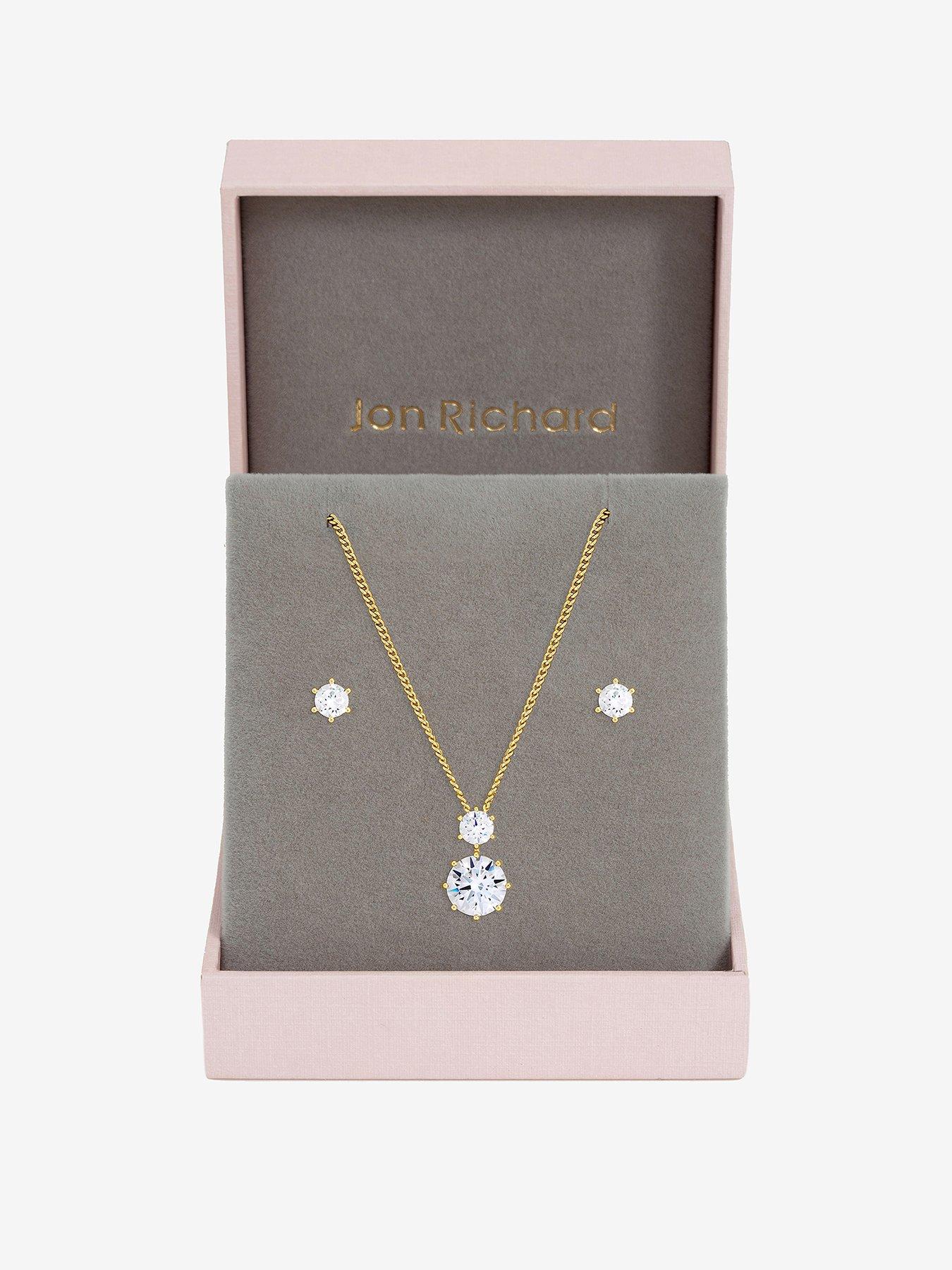 Image 1 of 2 of Jon Richard Gold Plated and Cubic Zirconia Round Drop Box Set - Gift Box