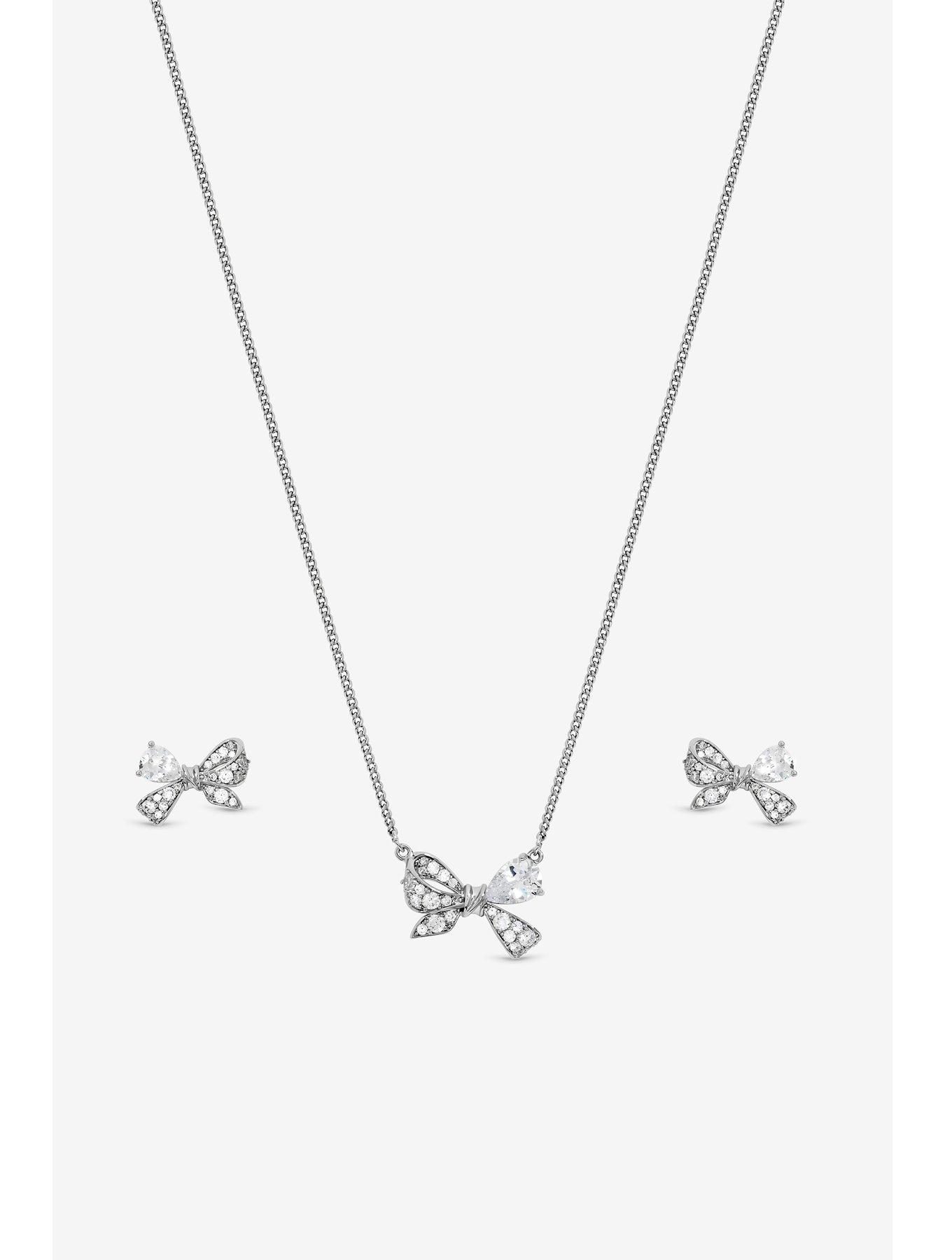 Image 2 of 5 of Jon Richard Rhodium Plated Bow Box Set - Gift Box