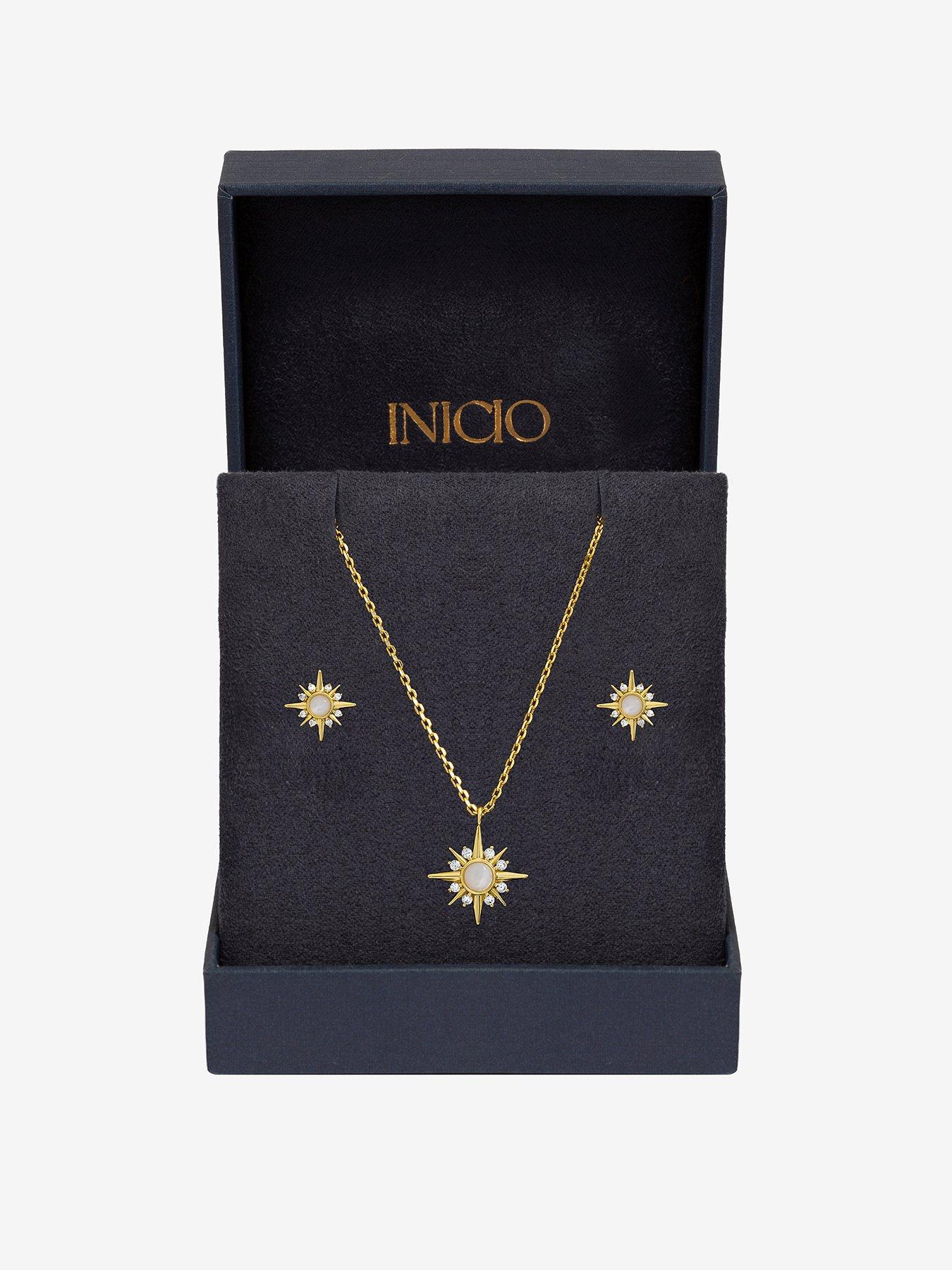 undefined 14K Gold Plated Cubic Zirconia Star Set - Gift Box