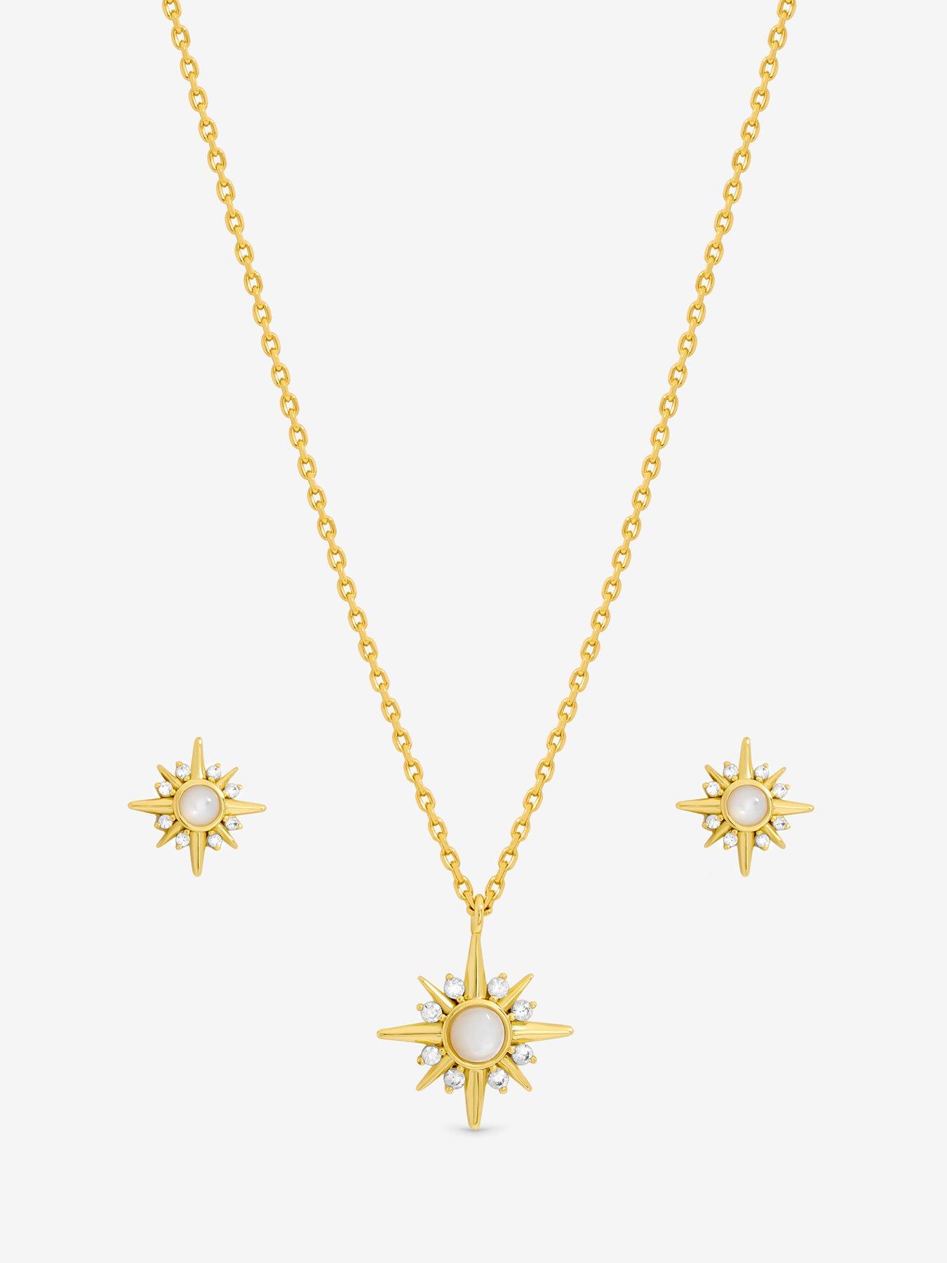  image of inicio-14k-gold-plated-cubic-zirconia-star-set-gift-box
