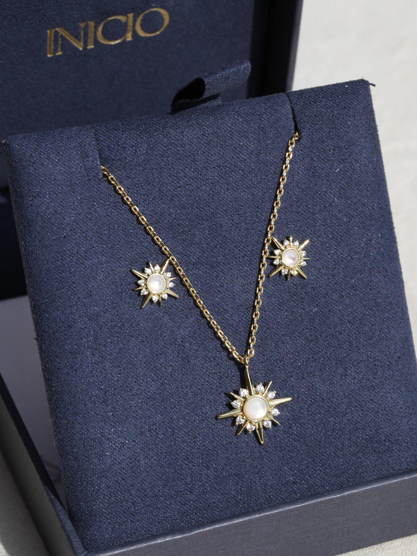  image of inicio-14k-gold-plated-cubic-zirconia-star-set-gift-box