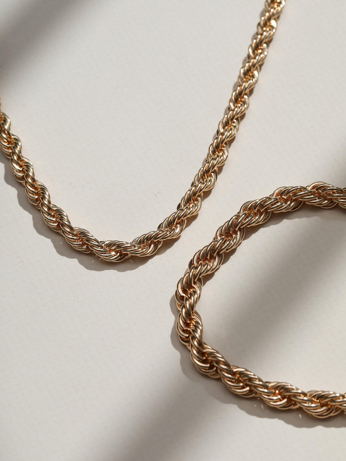 Image 2 of 3 of Mood Gold Twisted Rope Necklace &amp; Bracelet Set