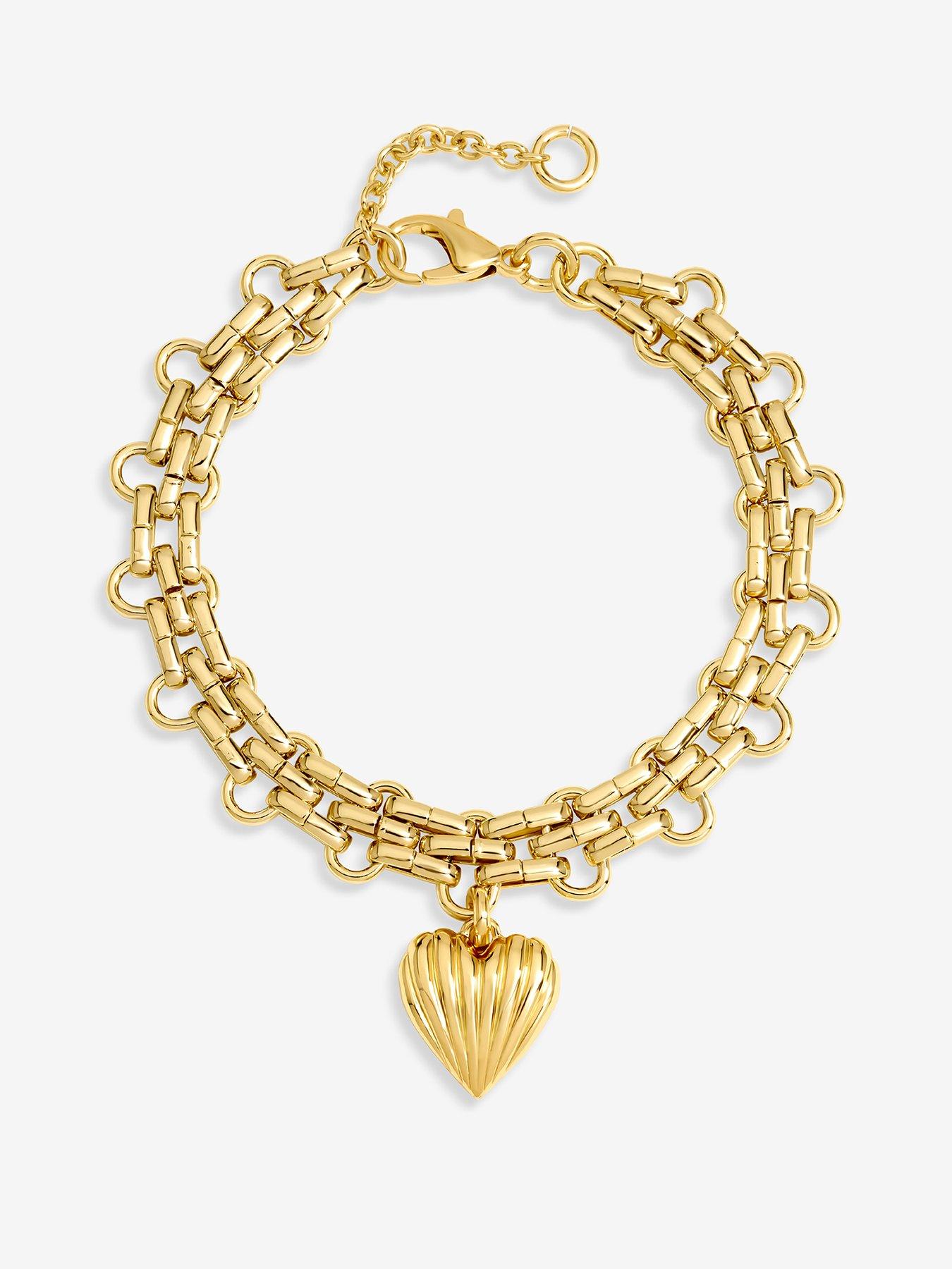 undefined Gold Ridged Heart Bracelet