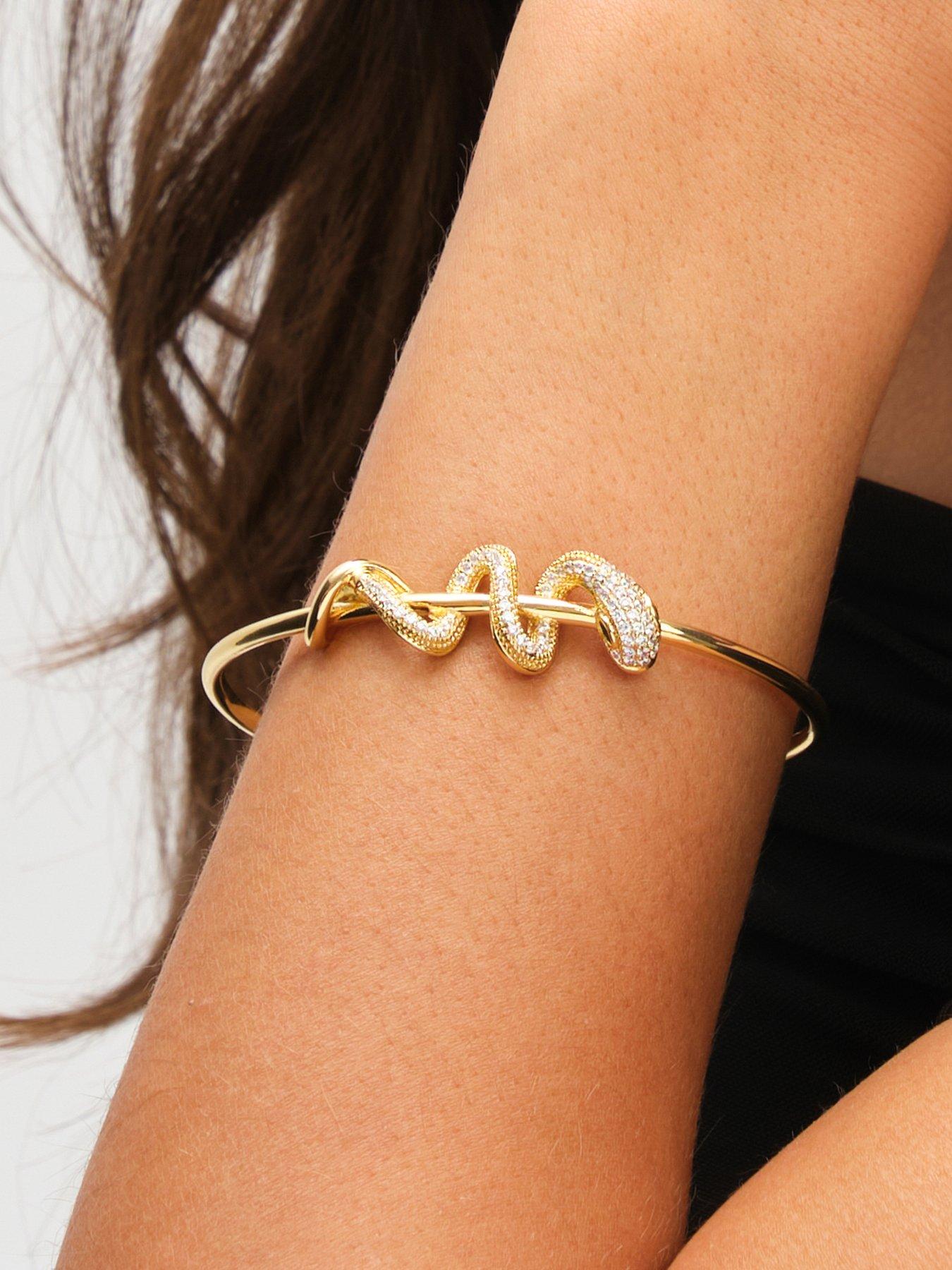Image 2 of 3 of Inicio 14K Gold Plated&nbsp;and Crystal Snake Bracelet Cuff&nbsp;