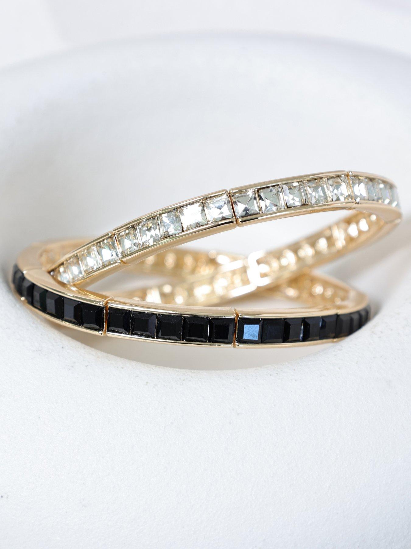Image 4 of 4 of Jon Richard Gold Plated and Cubic Zirconia Stretch Bracelet