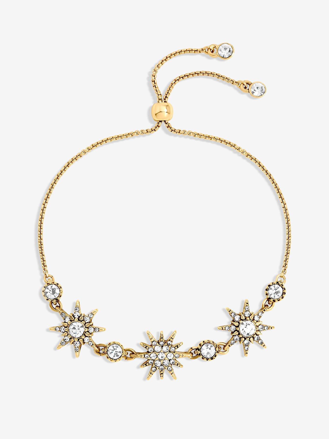 Mood Antique Gold Crystal Celestial Toggle Bracelet