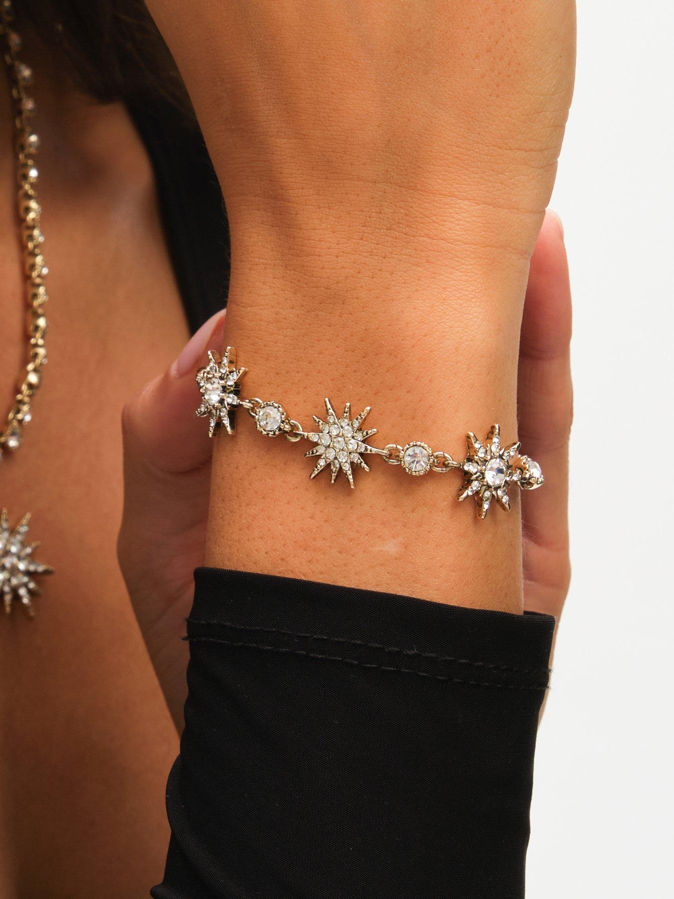 Image 2 of 3 of Mood Antique Gold Crystal Celestial Toggle Bracelet