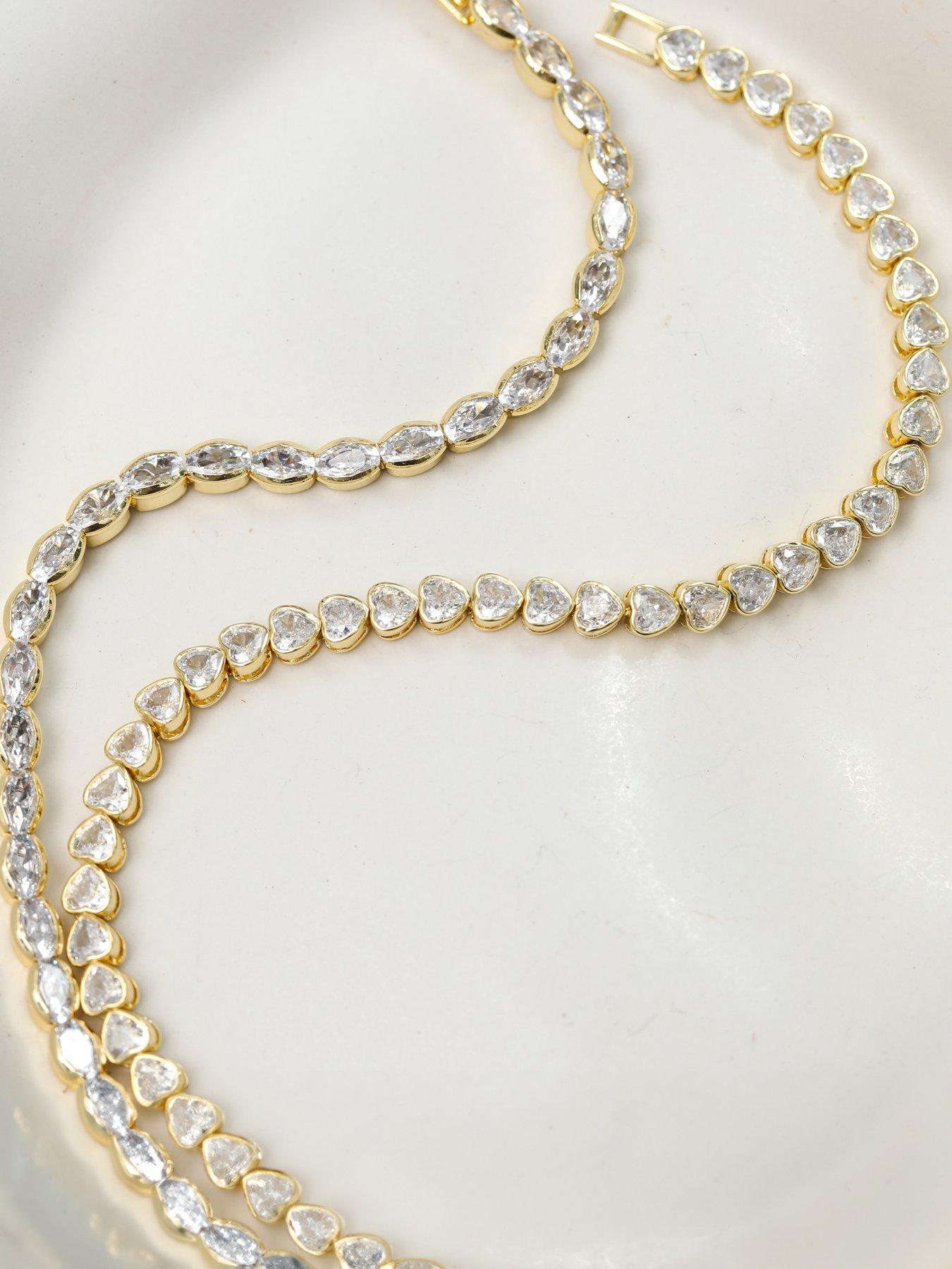 Image 3 of 3 of Inicio 14K Gold Plated and Crystal Tennis Bracelet