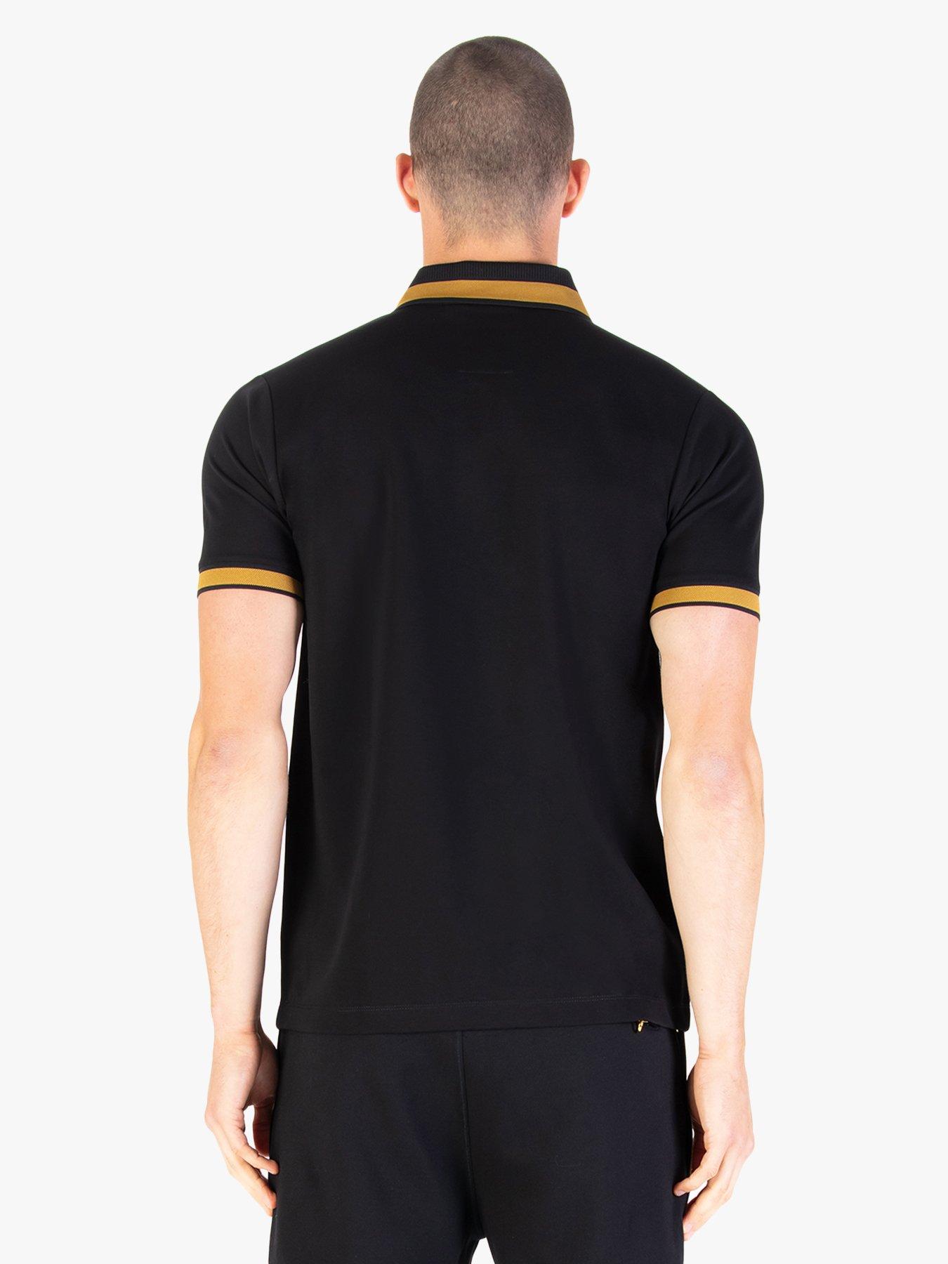  image of luke-1977-makati-tipped-short-sleeve-polo-shirt-black