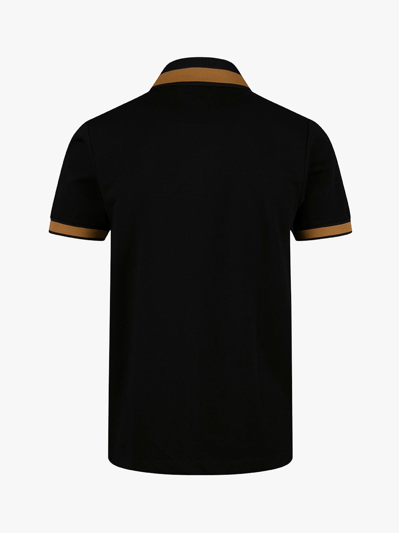  image of luke-1977-makati-tipped-short-sleeve-polo-shirt-black