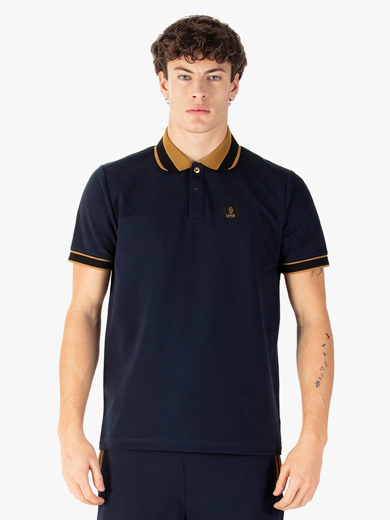 undefined Makait Tipped Short Sleeve Polo - Navy
