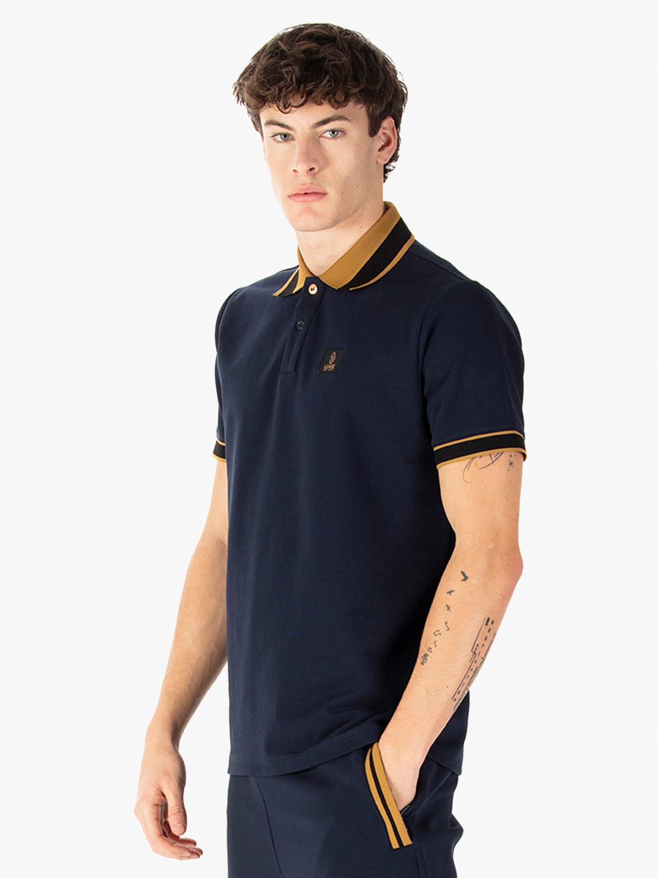 Image 3 of 6 of Luke 1977 Makait Tipped Short Sleeve Polo - Navy
