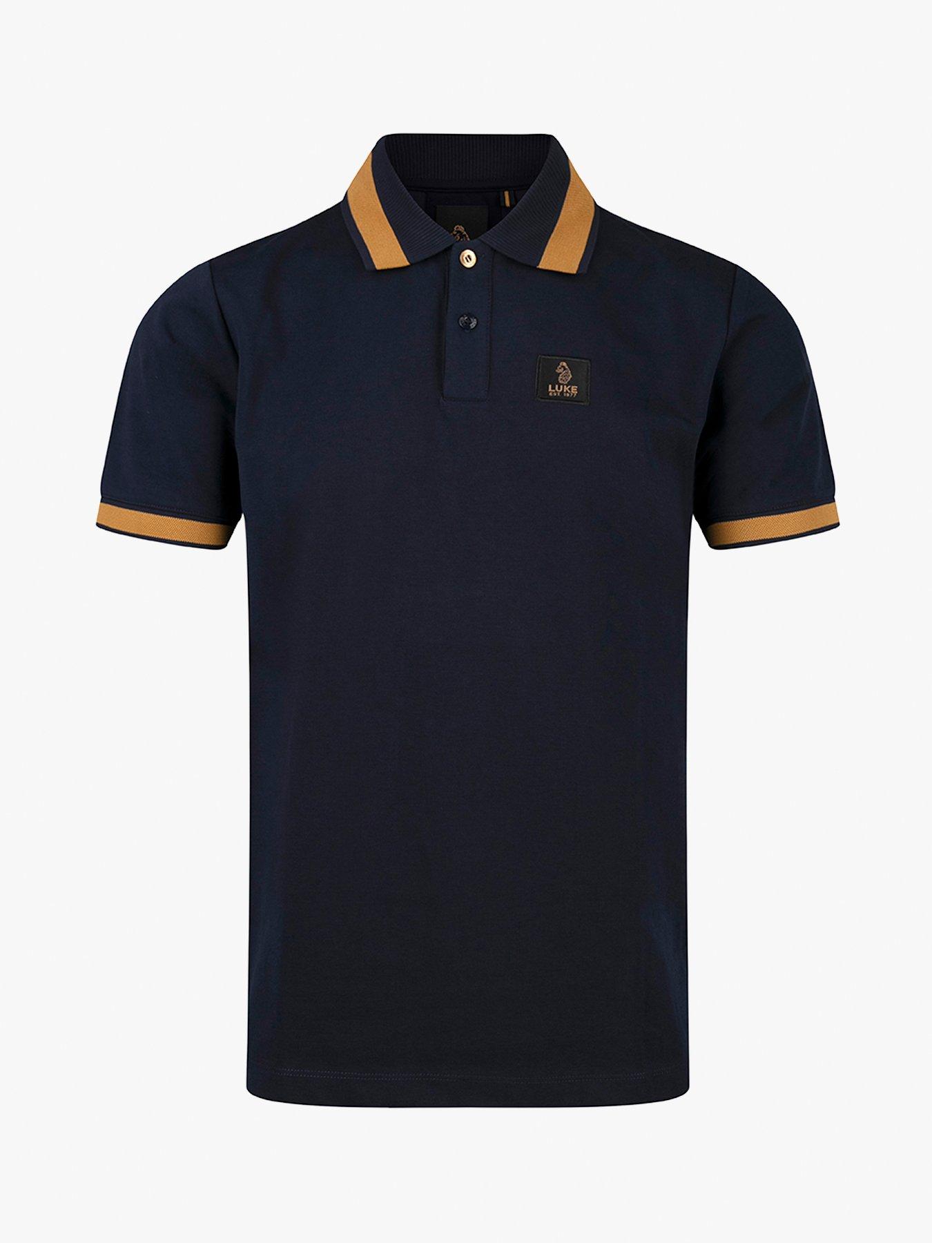 Image 4 of 6 of Luke 1977 Makait Tipped Short Sleeve Polo - Navy